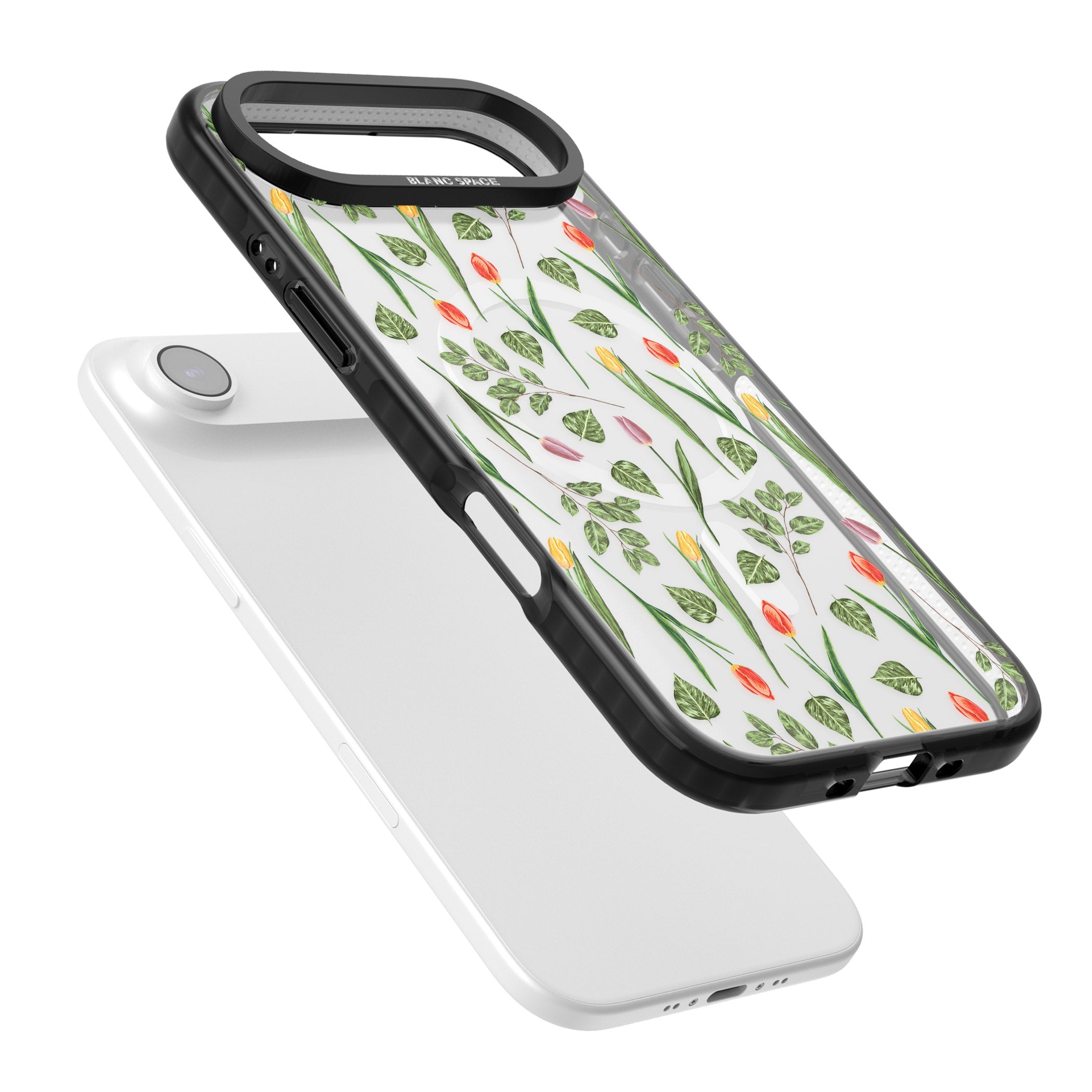 Spring Tulips Floral iPhone 17 Air Impact Pro Black Phone Case Colours