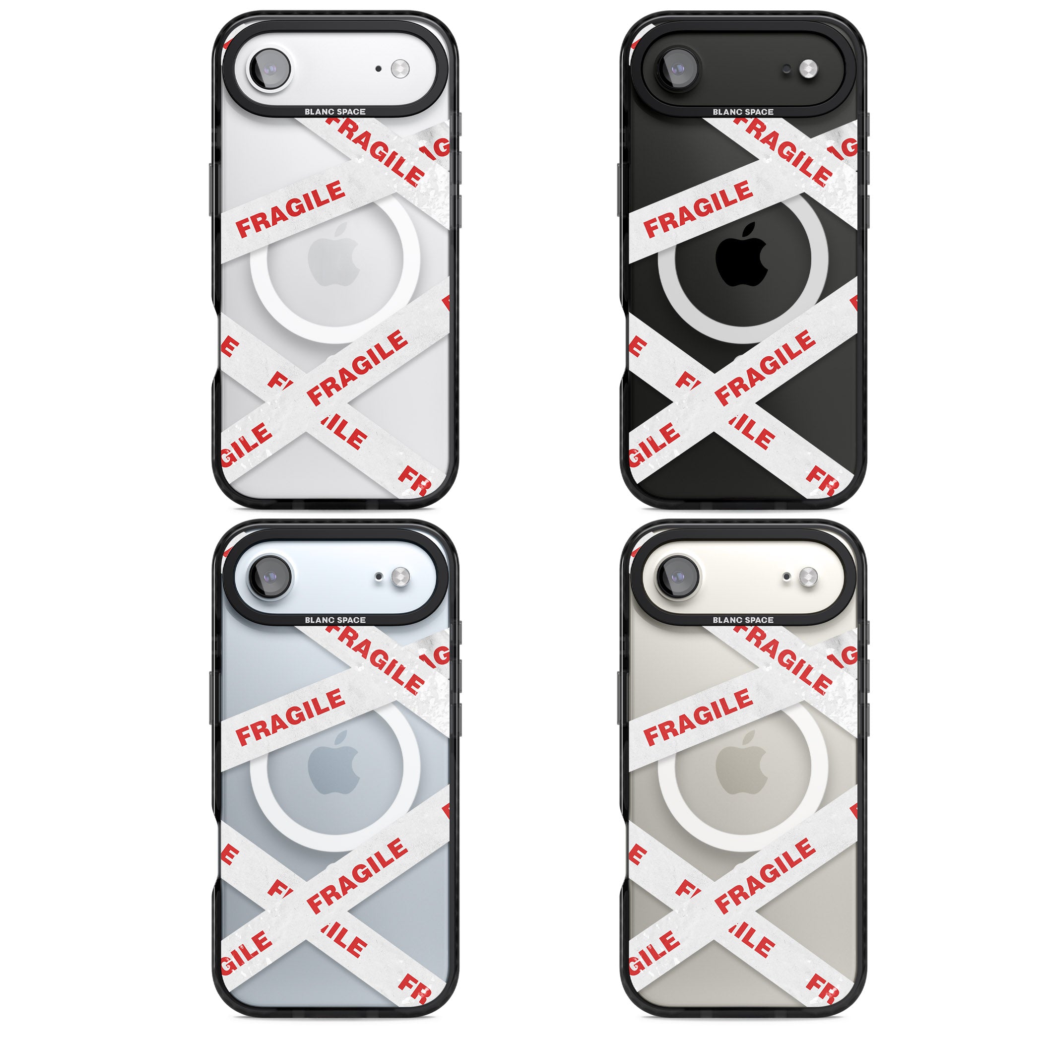 Fragile Tape iPhone 17 Air Impact Pro Black Phone Case APT Impact Protection