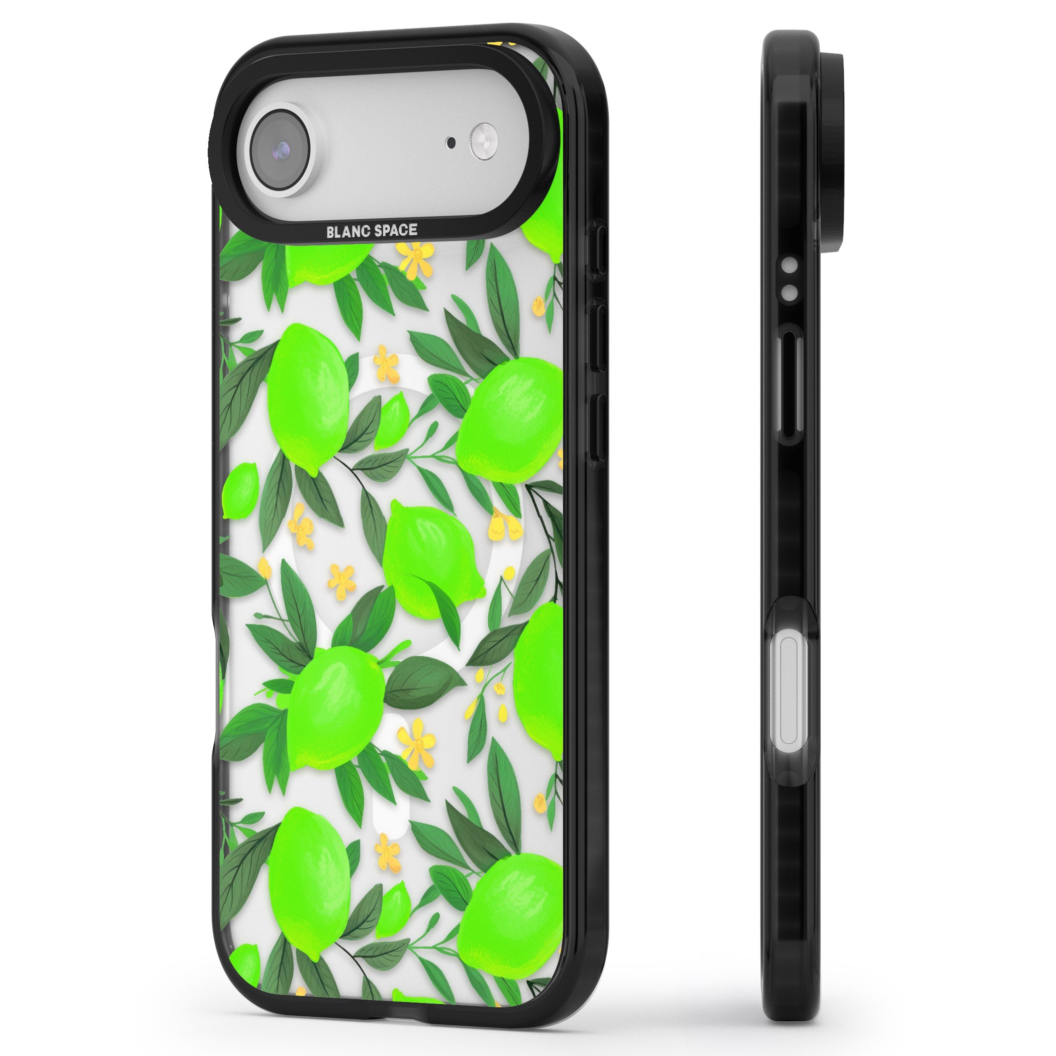 Lime Pattern iPhone 17 Air Impact Pro Black Phone Case Side Profile