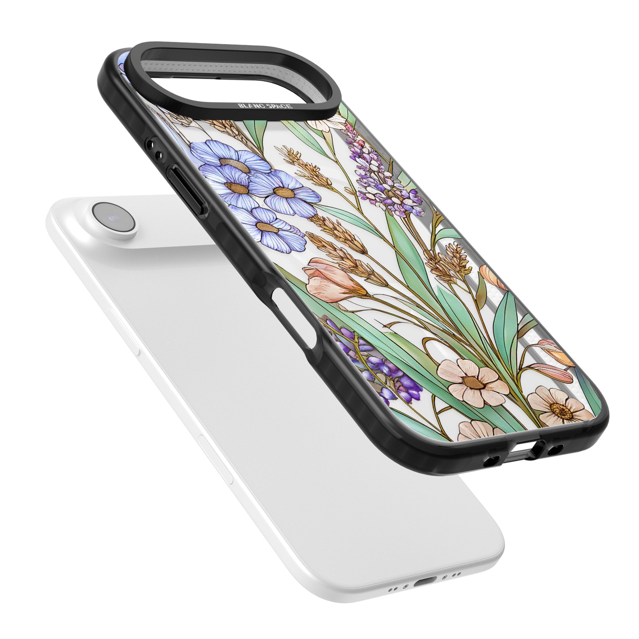 Glass Lavenders & Daisies iPhone 17 Air Impact Pro Black Phone Case Colours