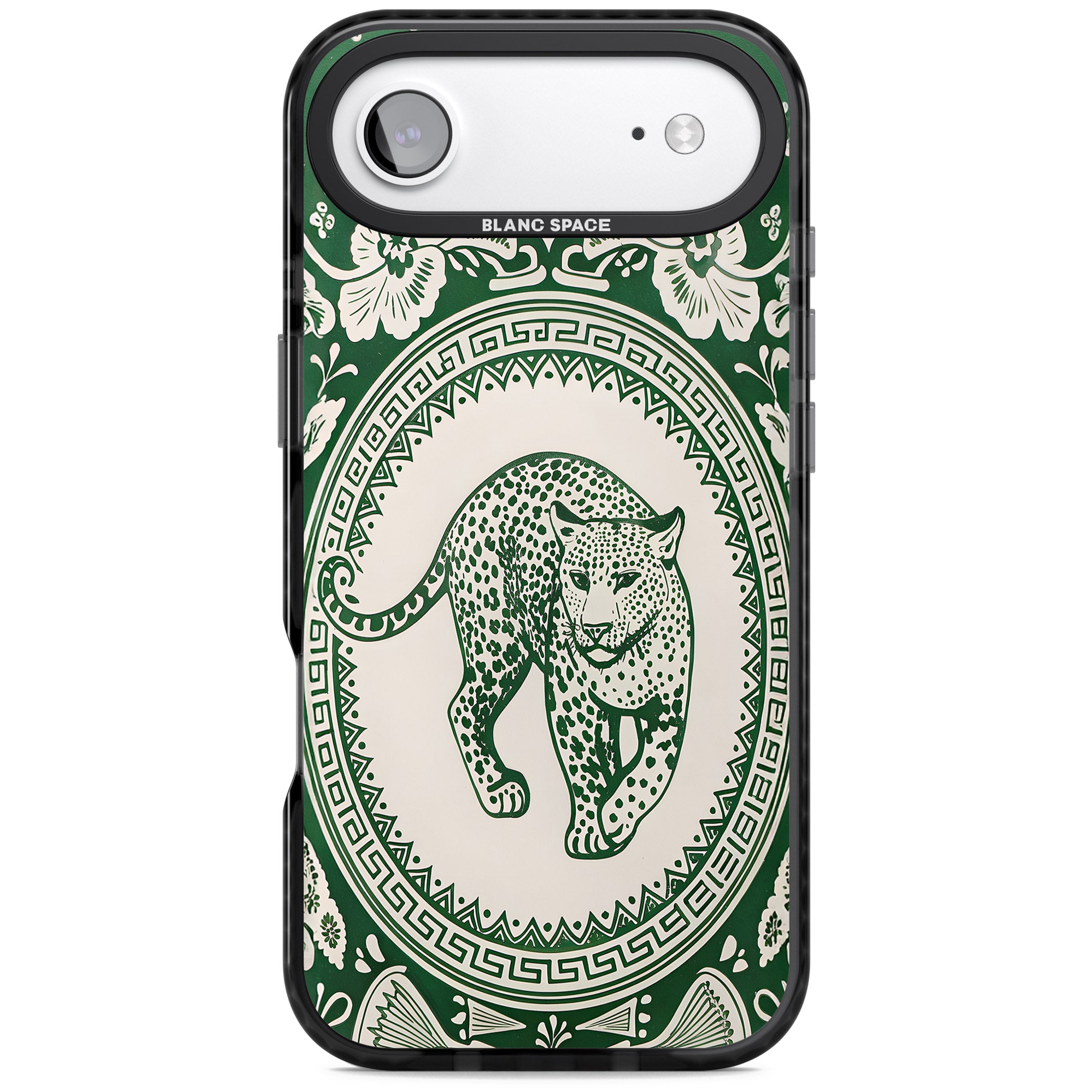 Green Leopard iPhone 17 Air Impact Pro Black Phone Case