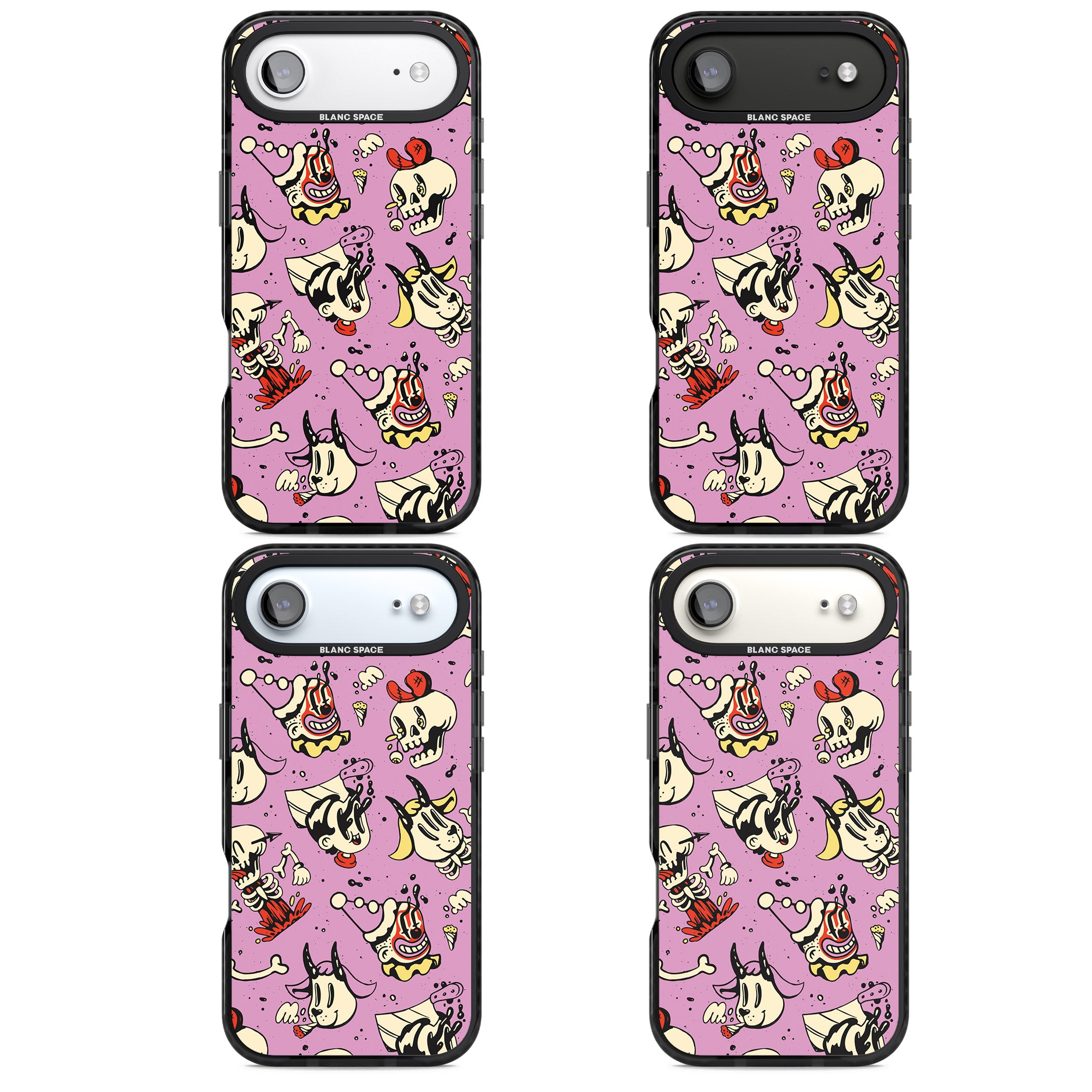 Purple Retro Halloween Pattern iPhone 17 Air Impact Pro Black Phone Case APT Impact Protection