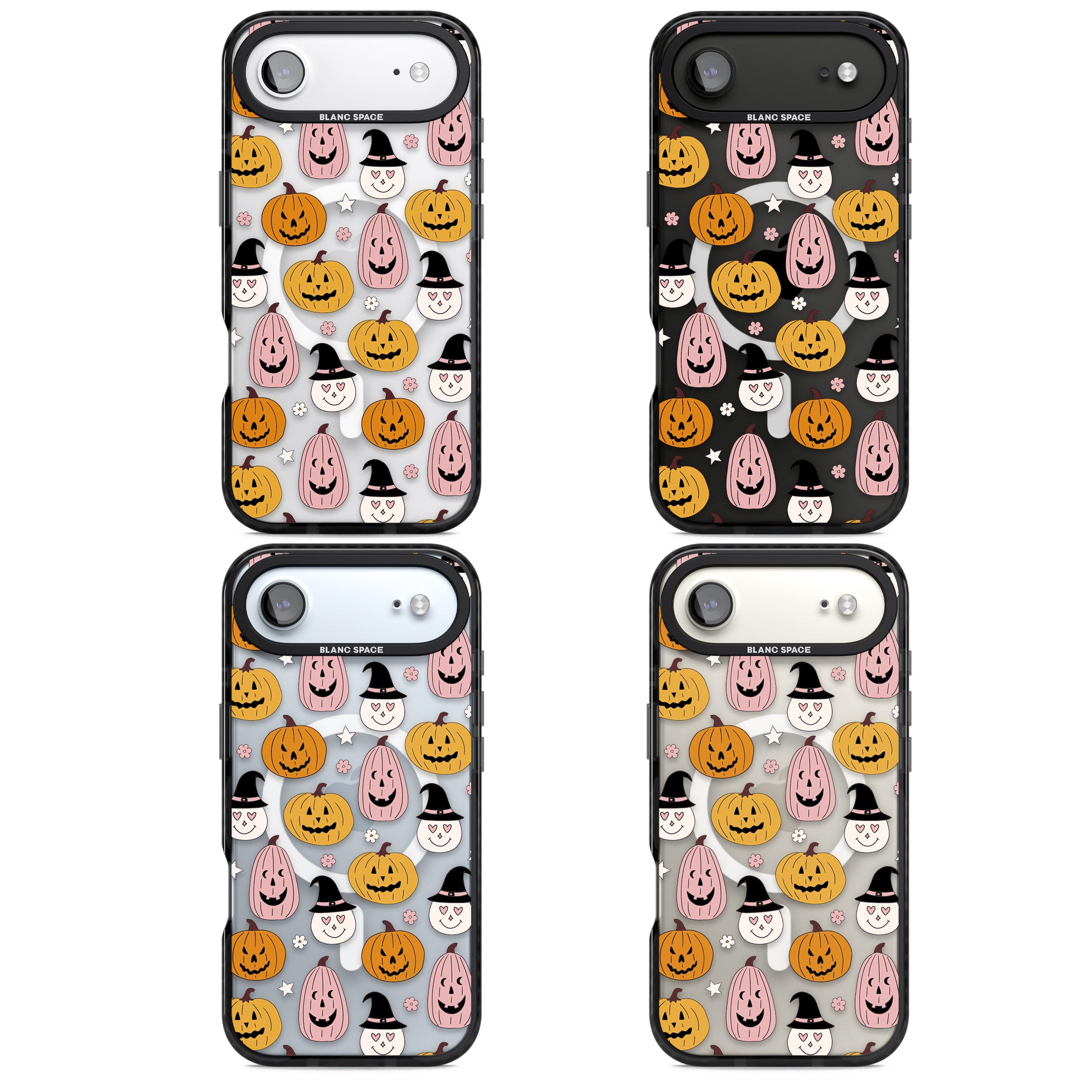 Witches And Pumpkins Pattern iPhone 17 Air Impact Pro Black Phone Case APT Impact Protection