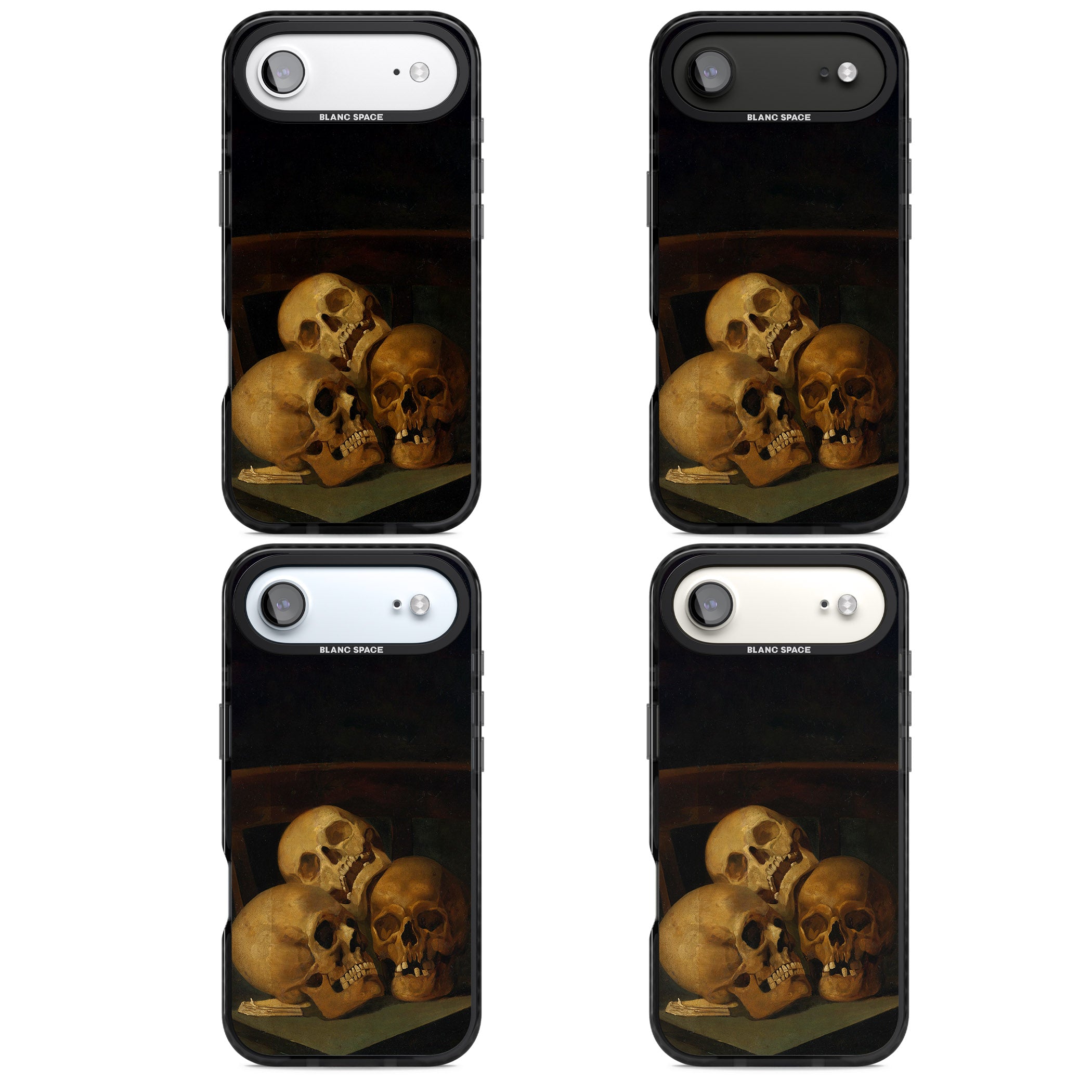 Still Life Of Three Skulls iPhone 17 Air Impact Pro Black Phone Case APT Impact Protection