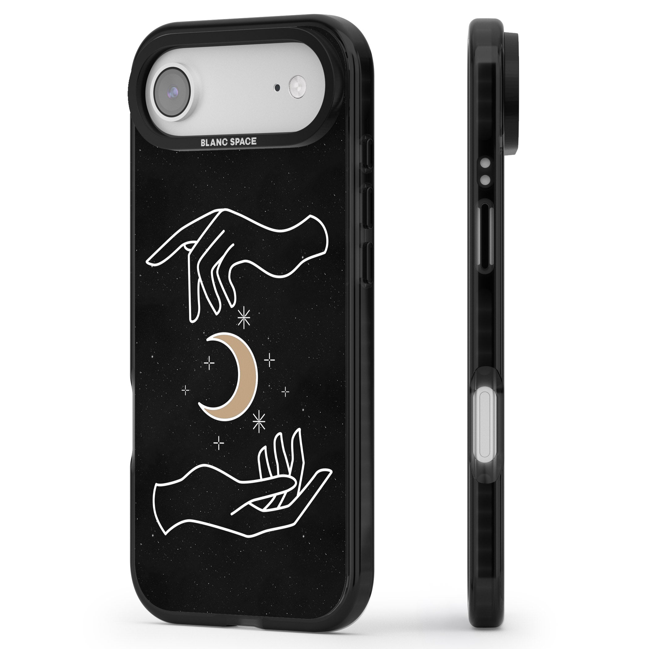 Cosmic Hands iPhone 17 Air Impact Pro Black Phone Case Side Profile