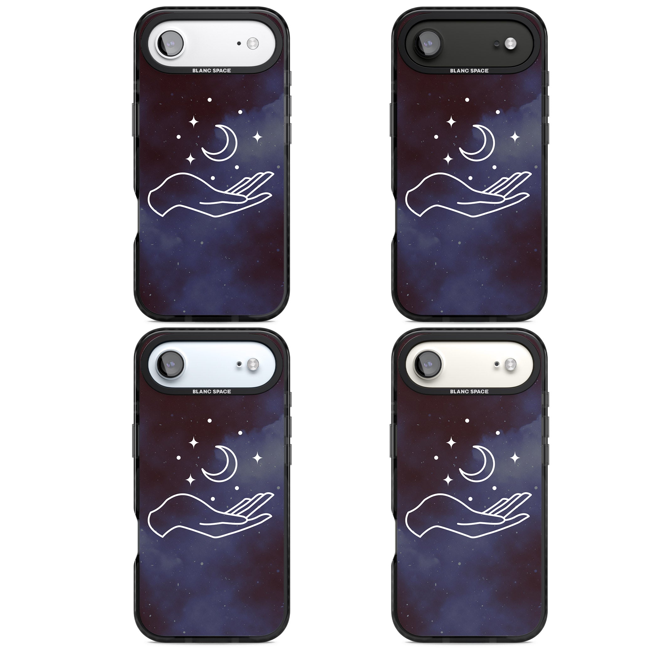 Celestial Hand & Moon iPhone 17 Air Impact Pro Black Phone Case APT Impact Protection