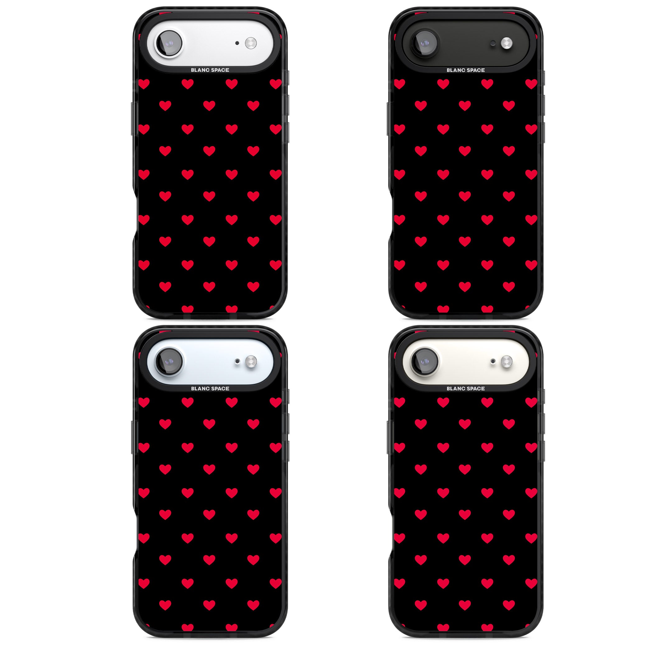 Small Heart Pattern: Red & iPhone 17 Air Impact Pro Black Phone Case APT Impact Protection