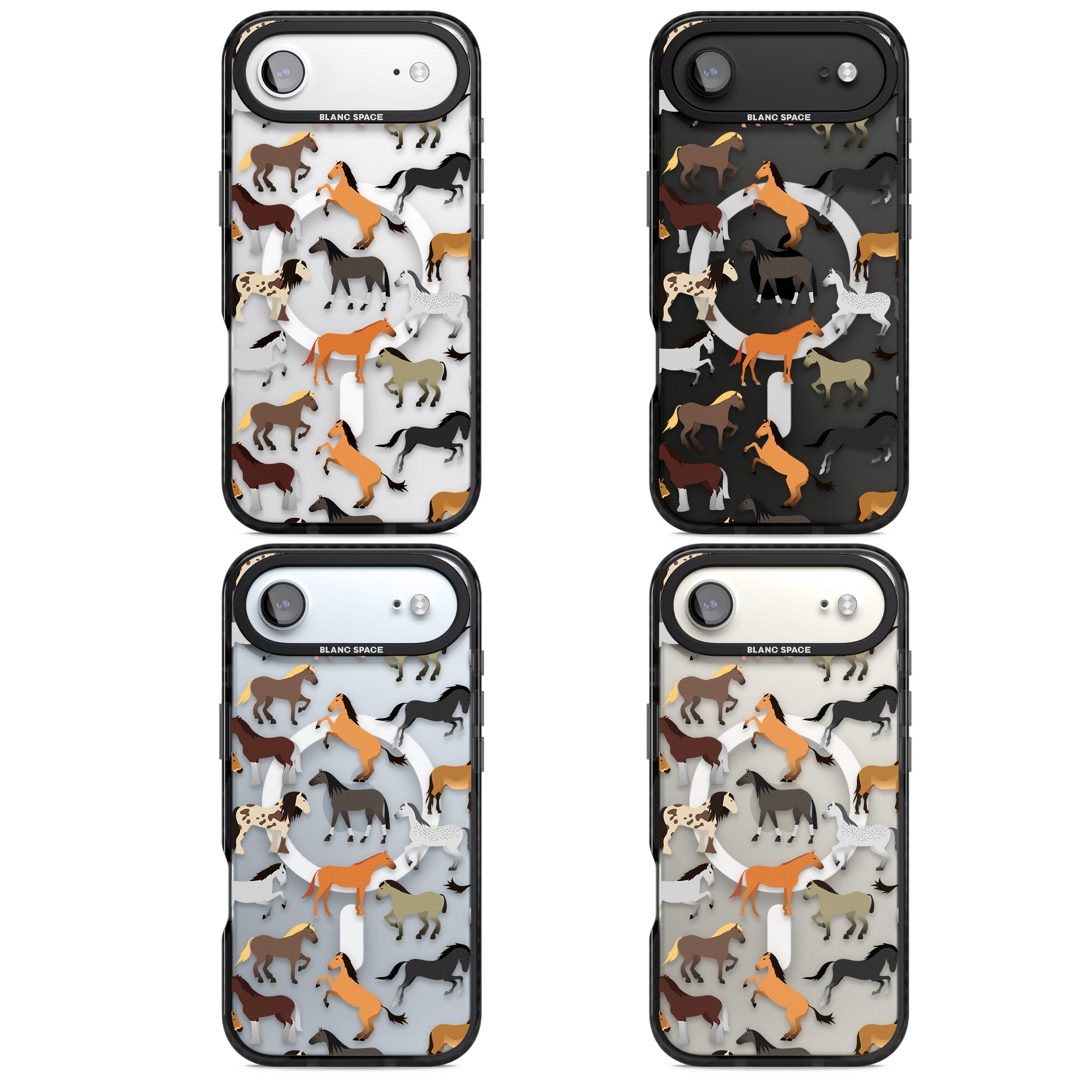 Horse Pattern iPhone 17 Air Impact Pro Black Phone Case APT Impact Protection