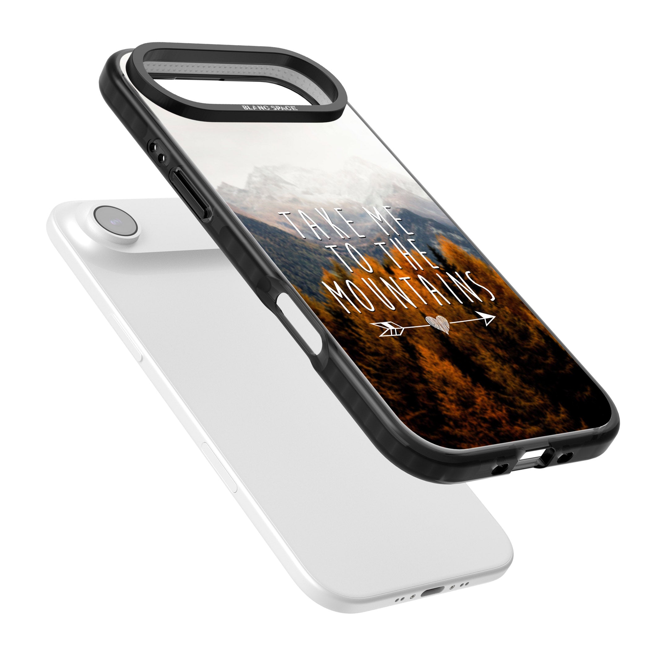 Take Me Mountains Quote iPhone 17 Air Impact Pro Black Phone Case Colours