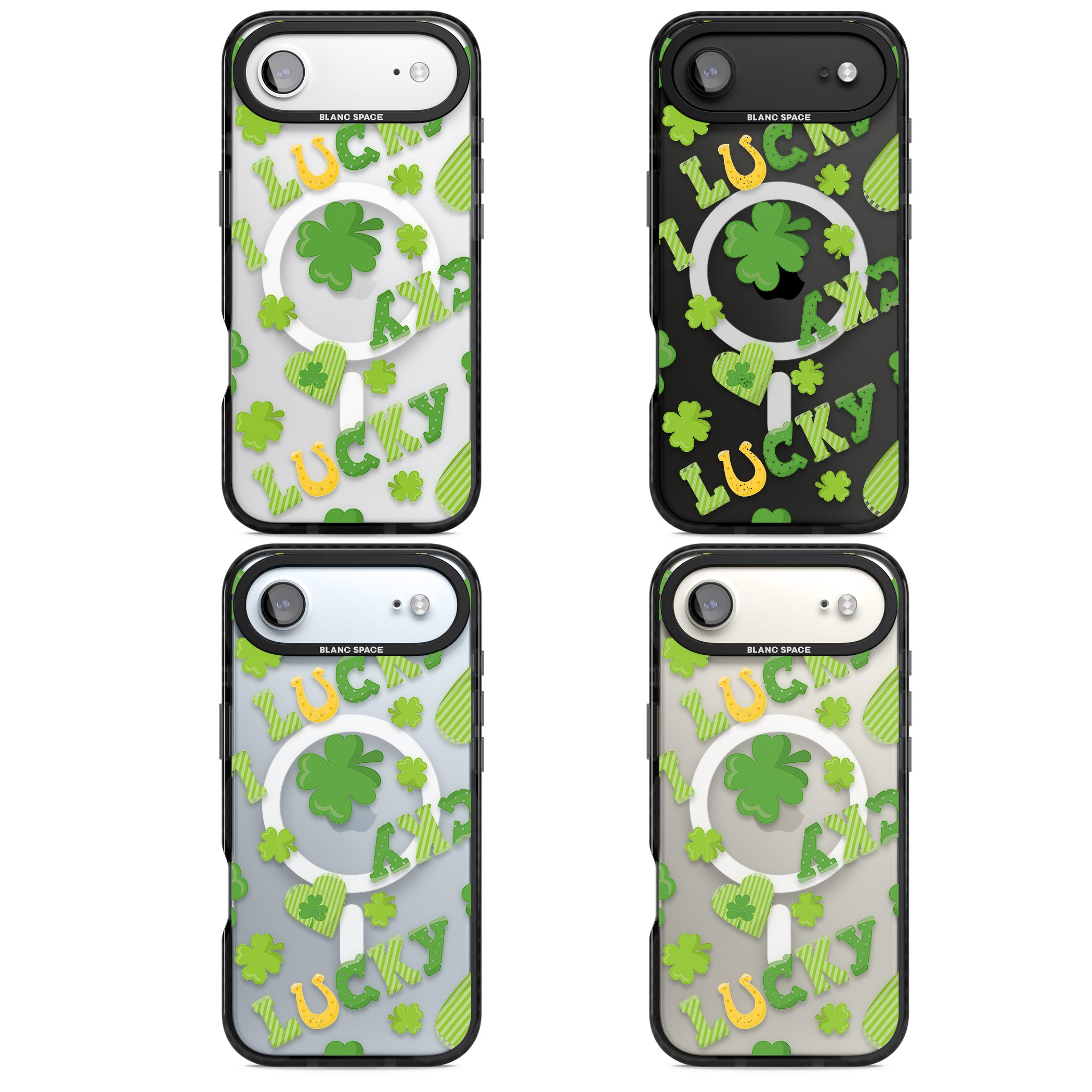 Lucky Irish Clover iPhone 17 Air Impact Pro Black Phone Case APT Impact Protection