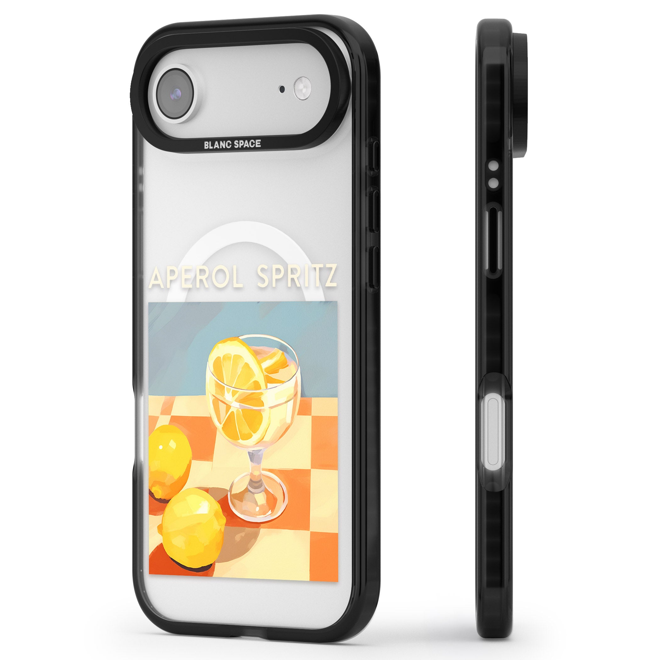 Lemon Spritz iPhone 17 Air Impact Pro Black Phone Case Side Profile