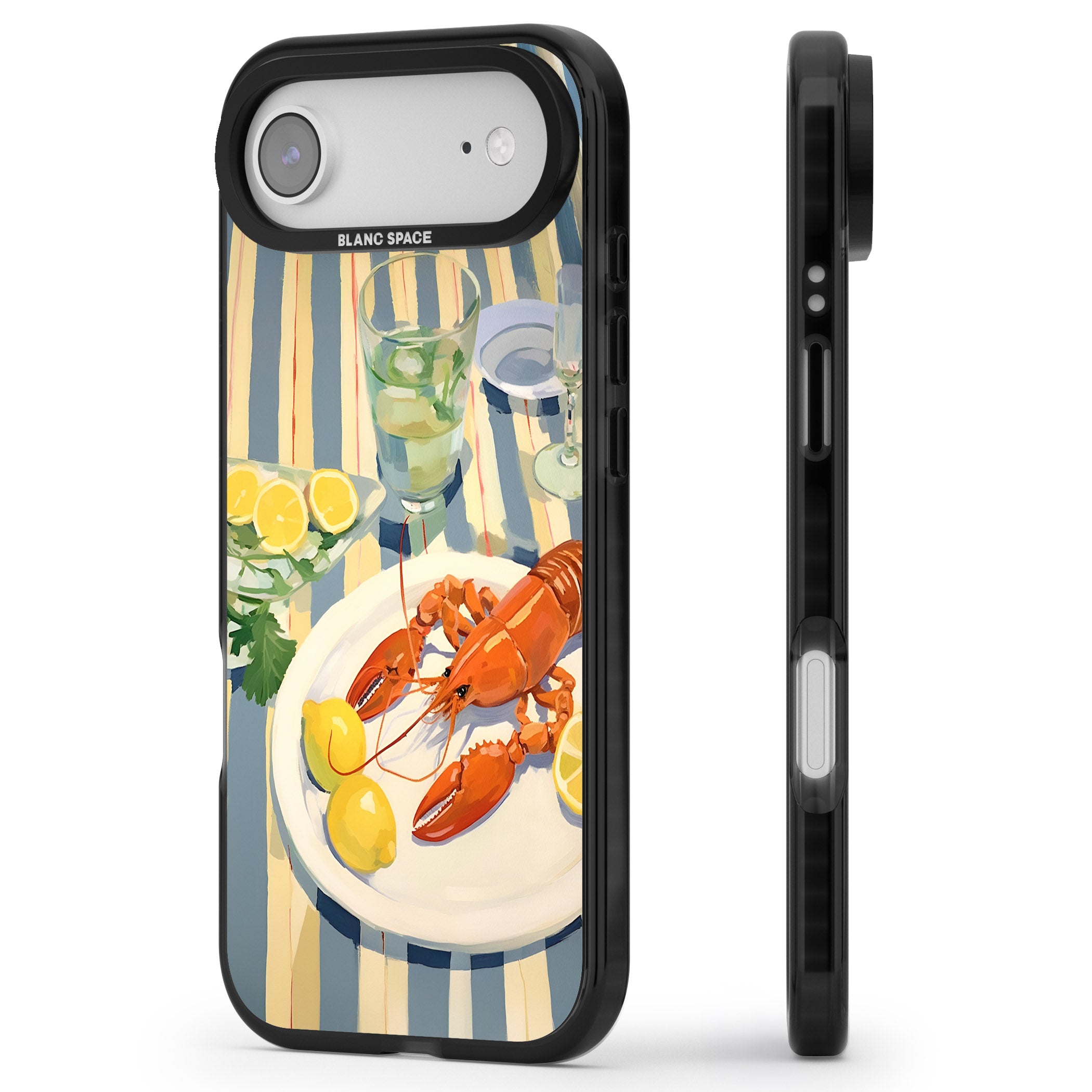 Lobster & Lemons iPhone 17 Air Impact Pro Black Phone Case Side Profile