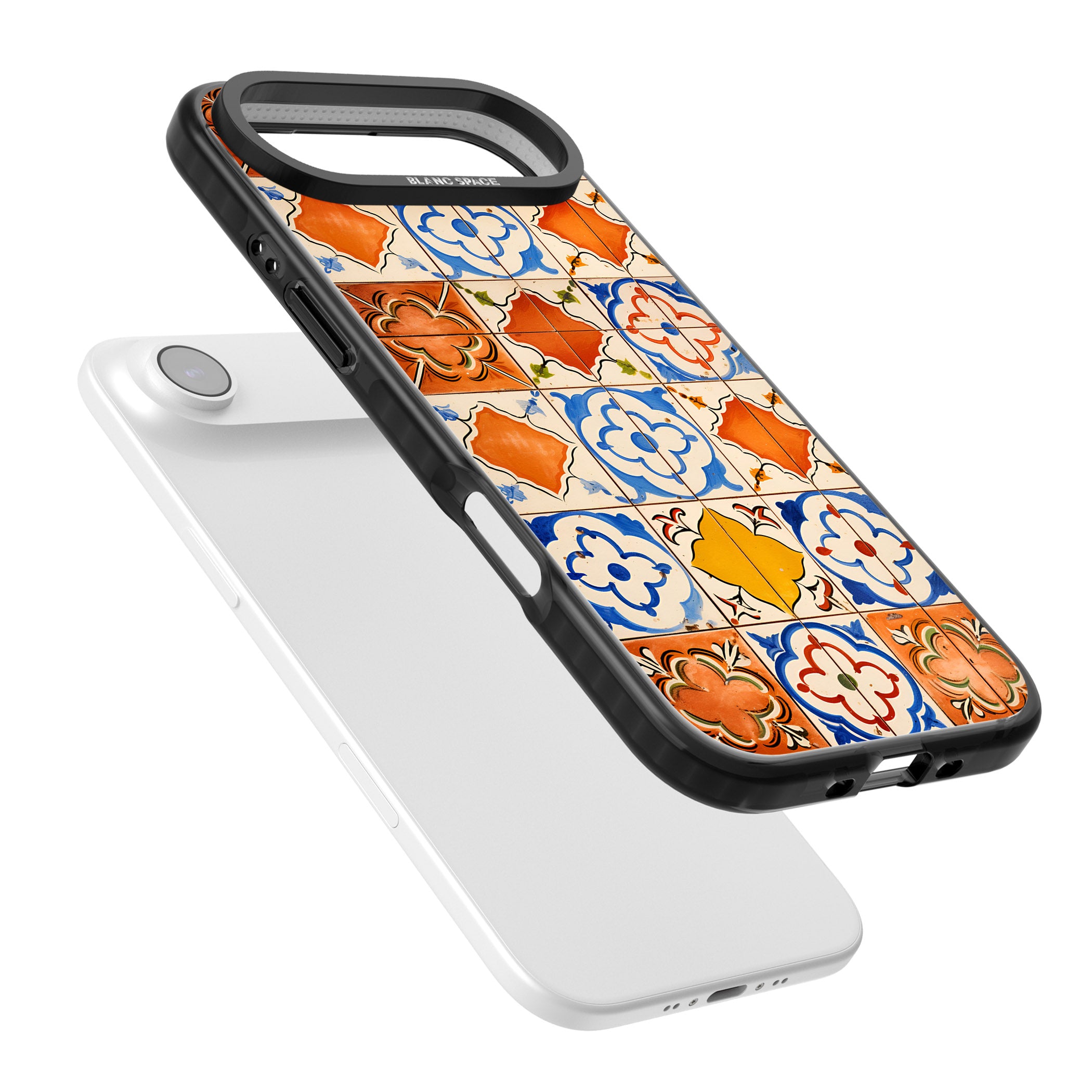 Spanish Mosaic Tiles iPhone 17 Air Impact Pro Black Phone Case Colours