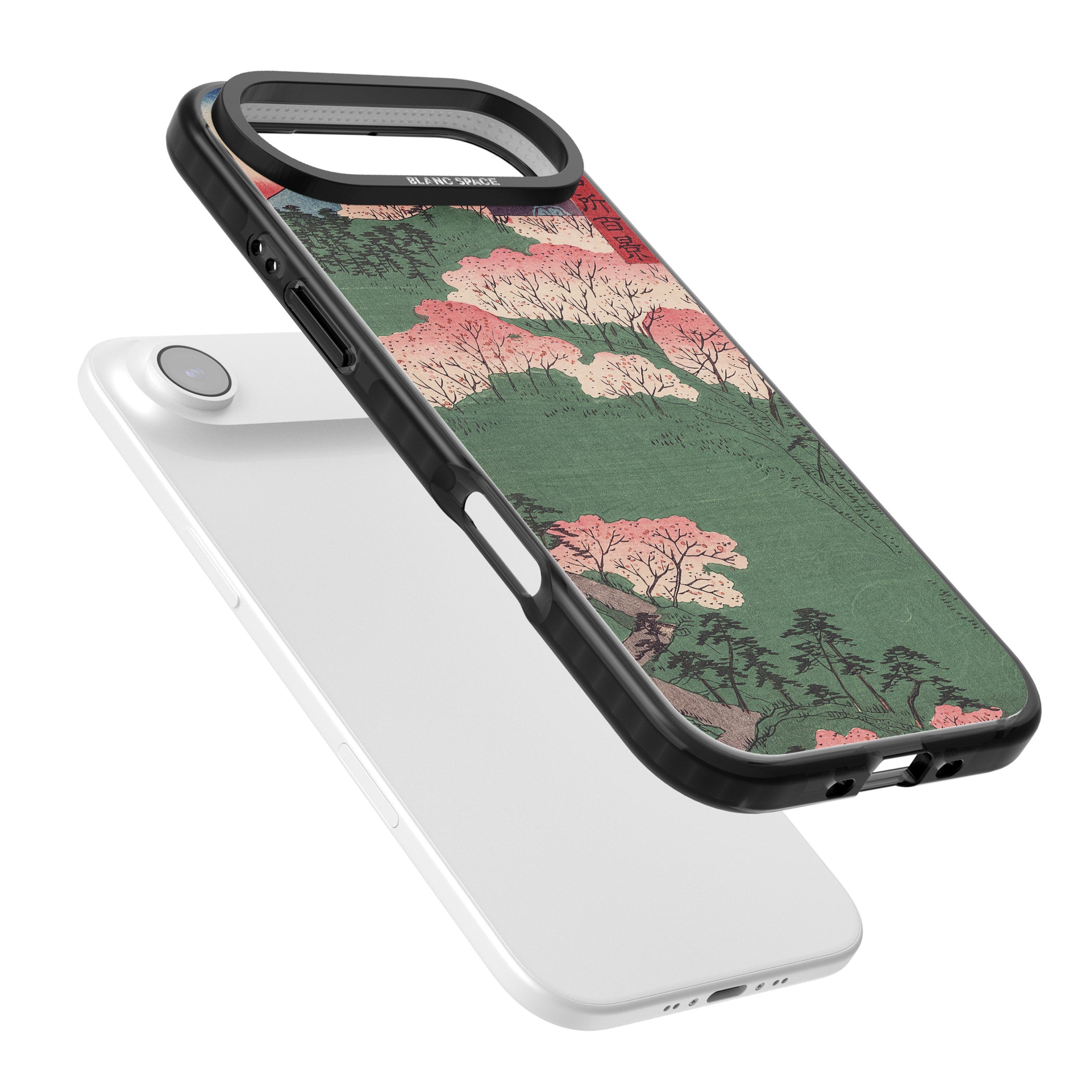 Japanese Illustration Cherry Blossom Forest iPhone 17 Air Impact Pro Black Phone Case Colours