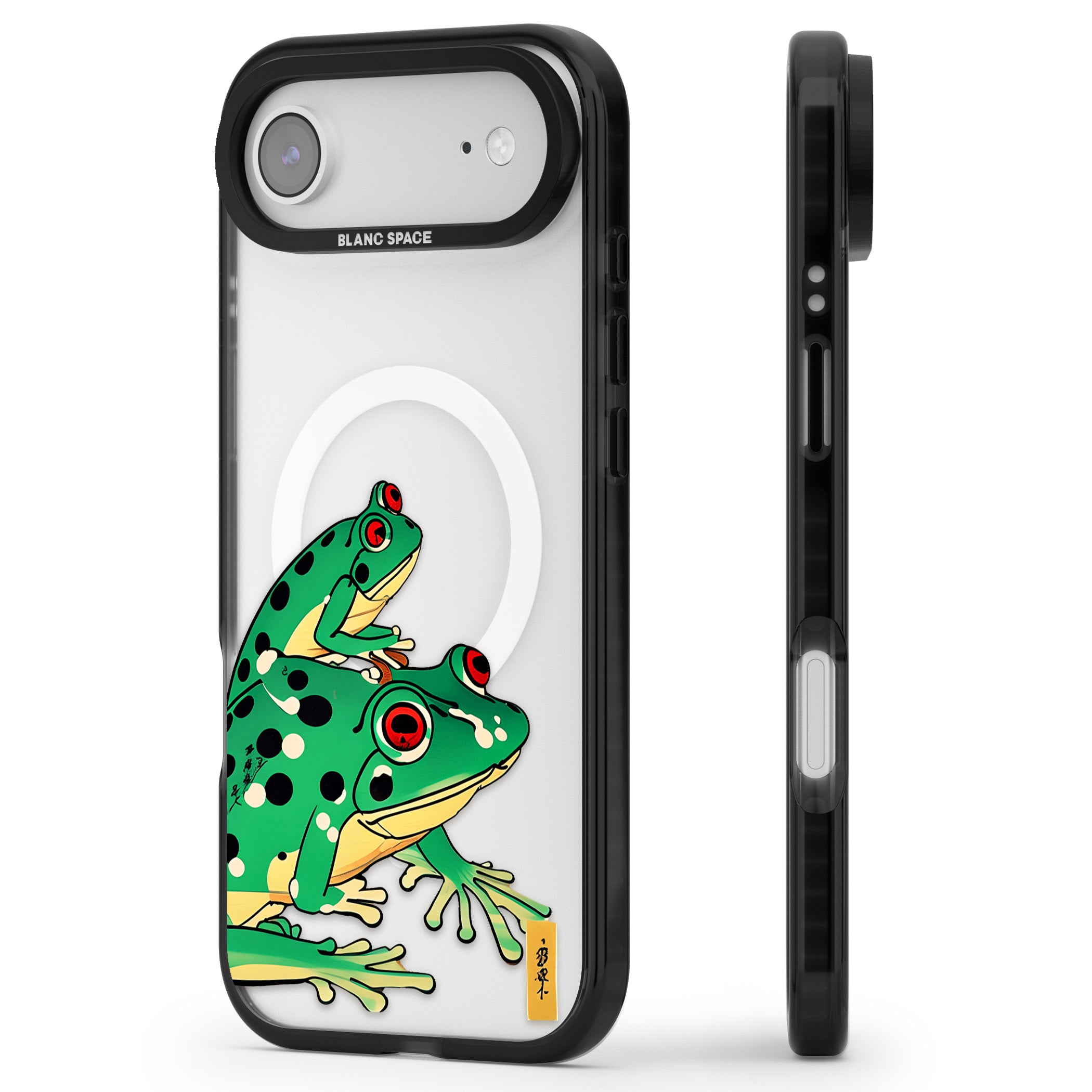 Matsumoto Hoji Frog Green iPhone 17 Air Impact Pro Black Phone Case Side Profile