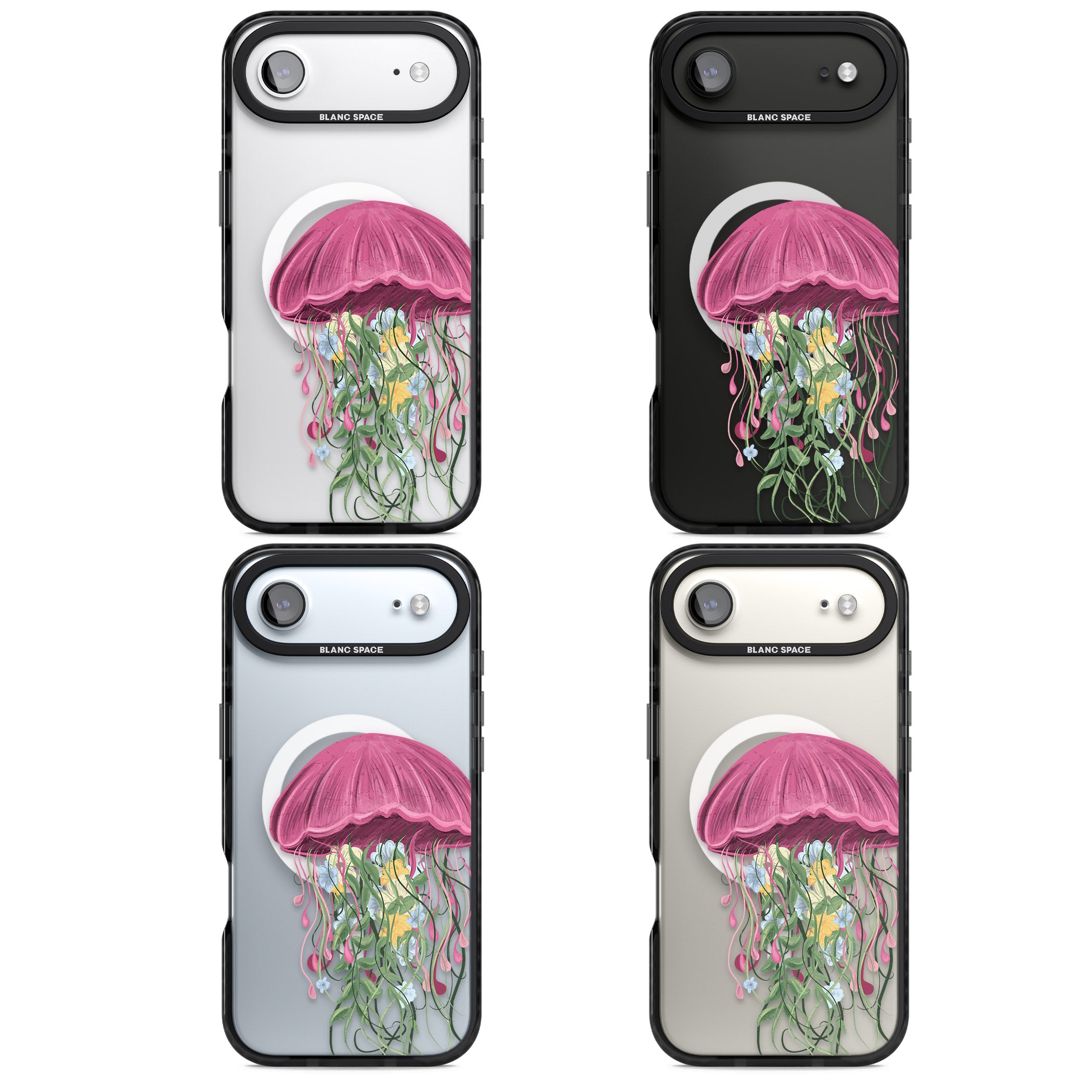 Botanical Jellyfish iPhone 17 Air Impact Pro Black Phone Case APT Impact Protection