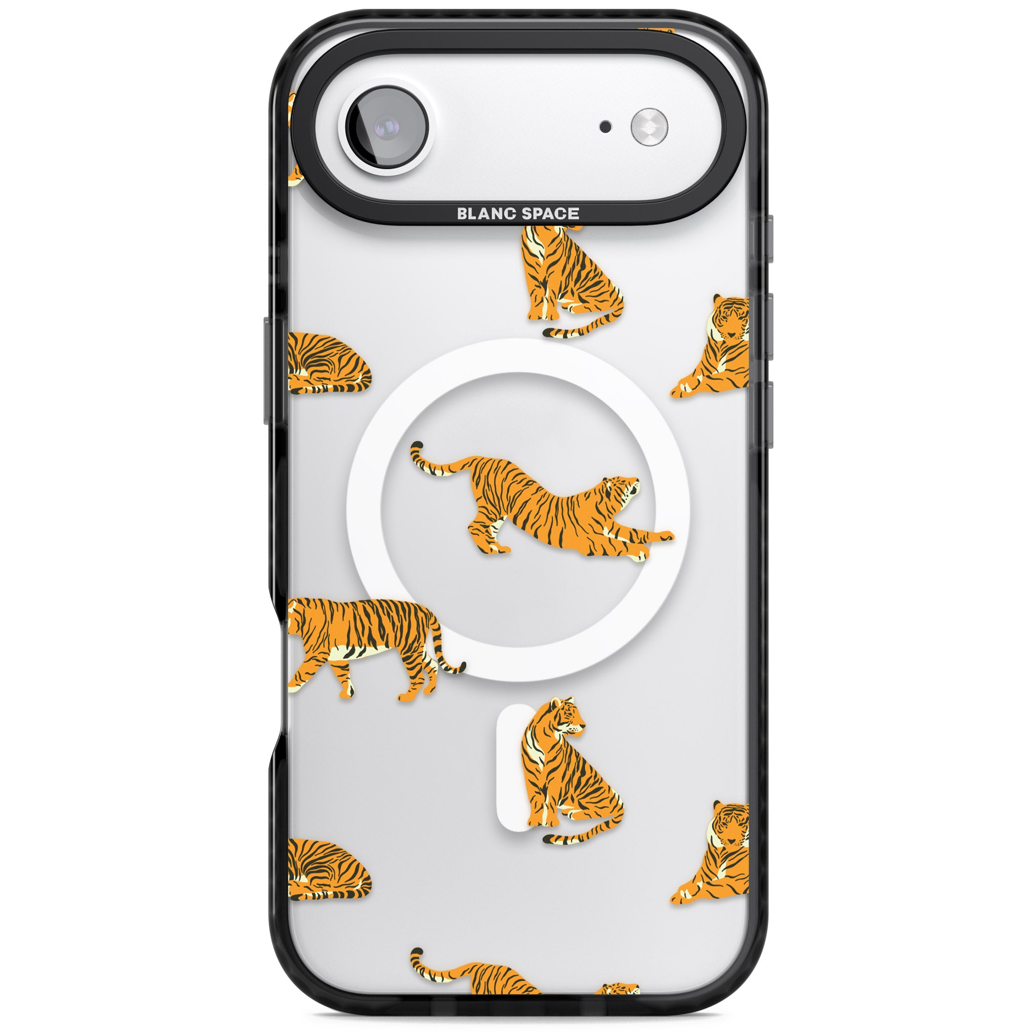 Clear Tiger Jungle iPhone 17 Air Impact Pro Black Phone Case