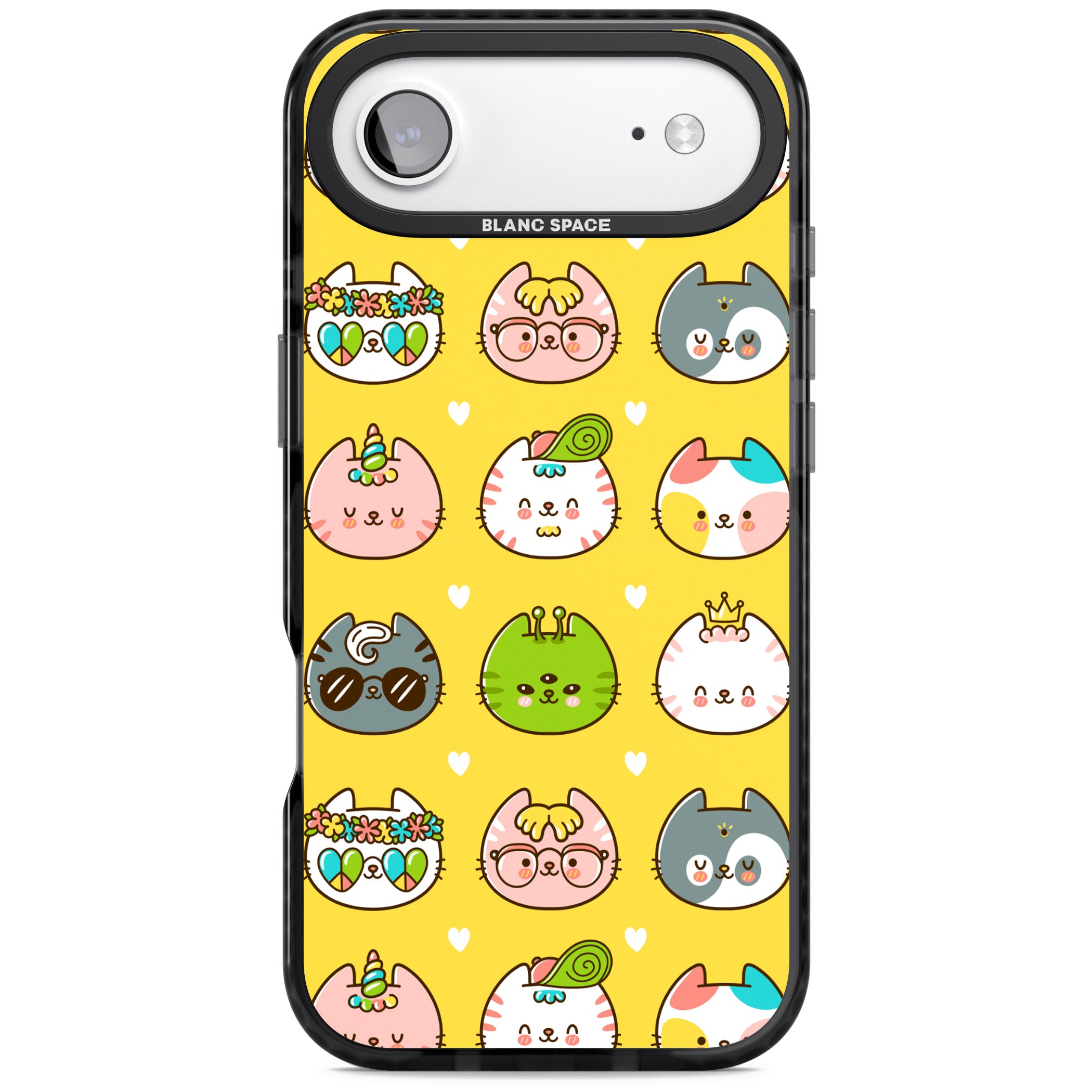 Mythical Cats Kawaii Pattern iPhone 17 Air Impact Pro Black Phone Case