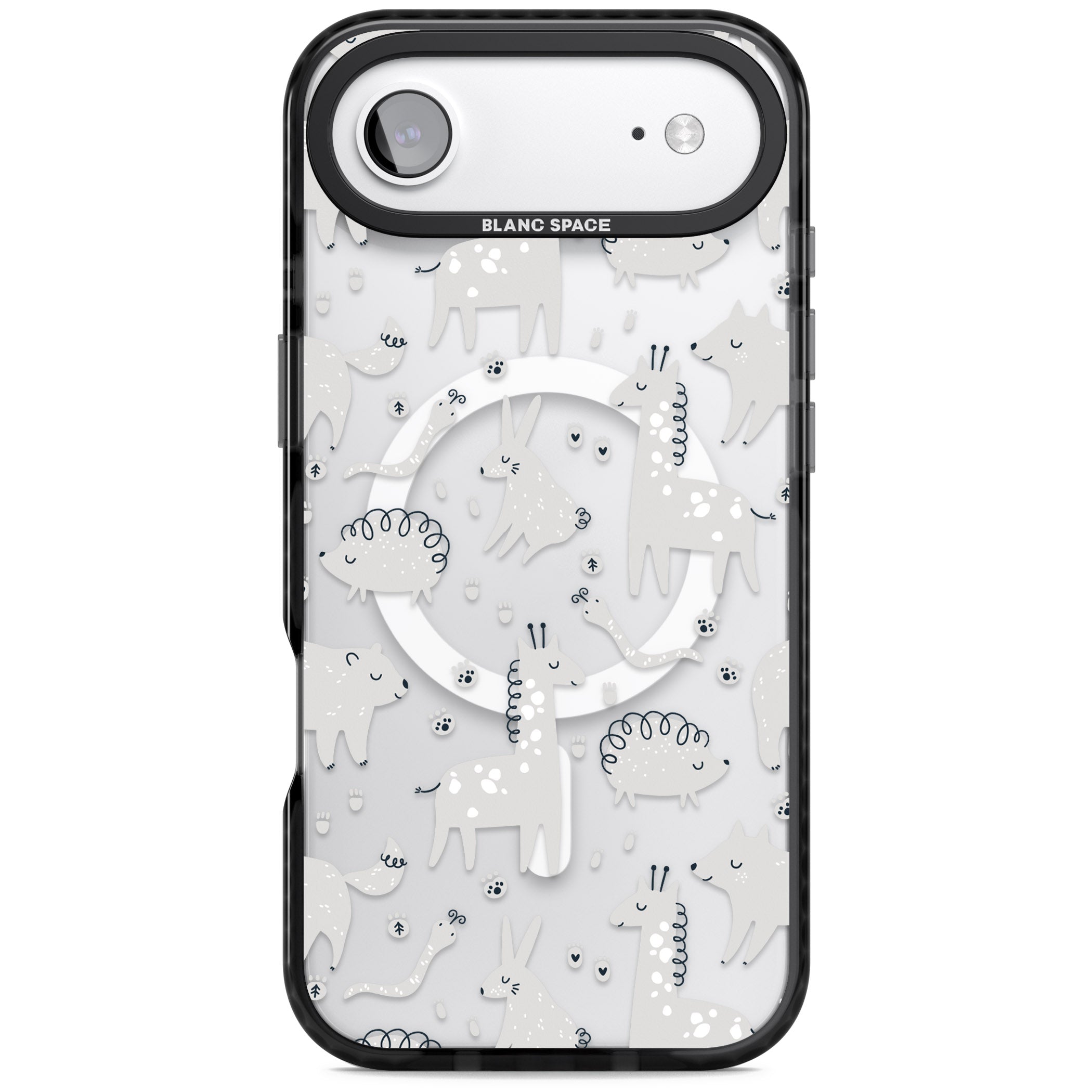 Monochrome Animal Party iPhone 17 Air Impact Pro Black Phone Case