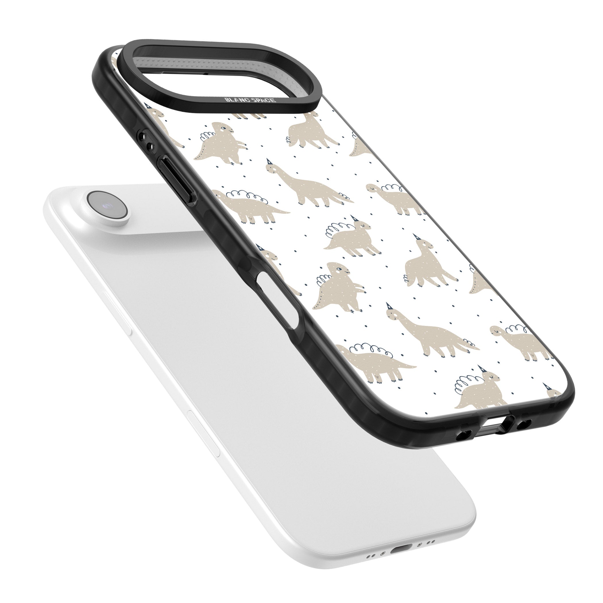 Party Dino Pattern iPhone 17 Air Impact Pro Black Phone Case Colours