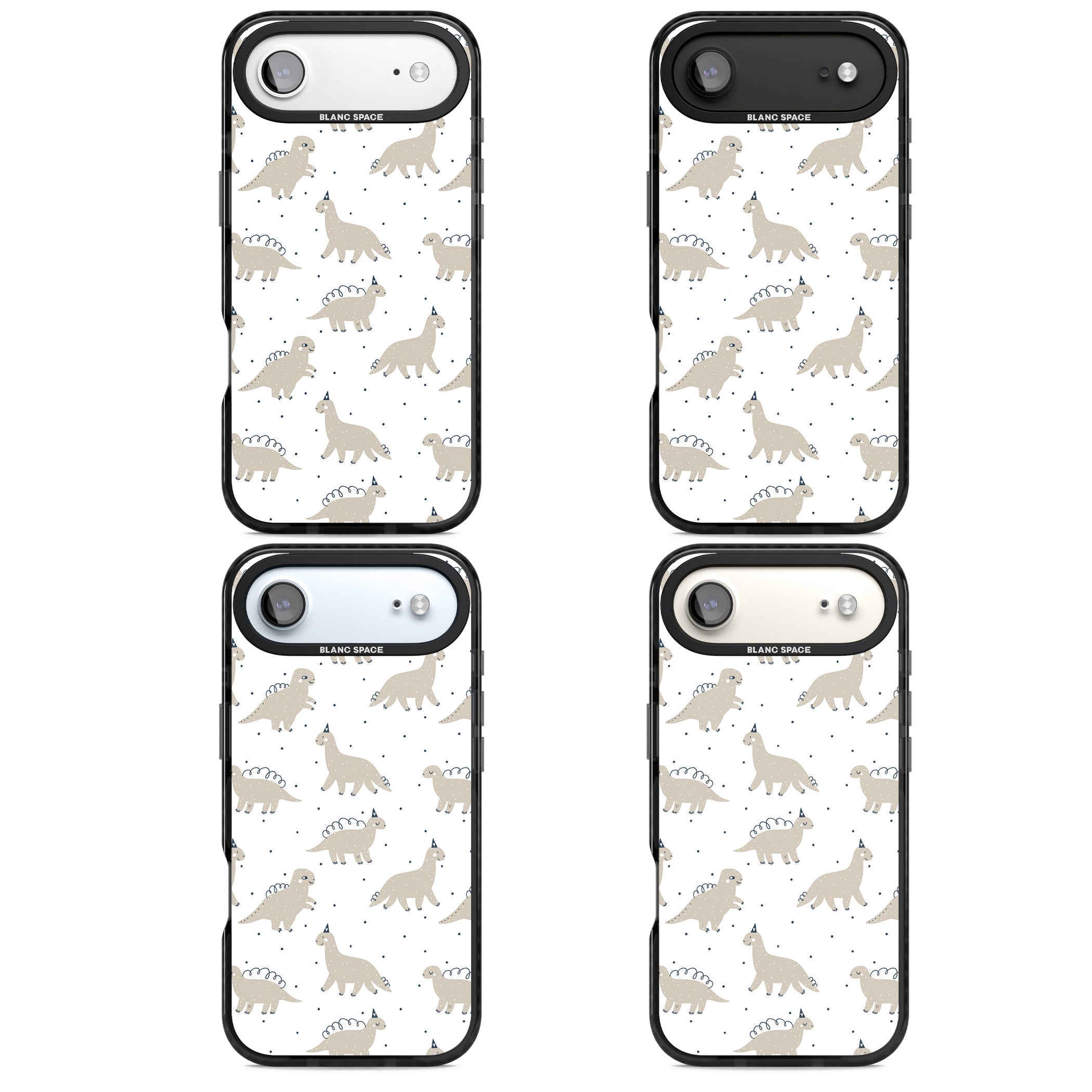 Party Dino Pattern iPhone 17 Air Impact Pro Black Phone Case APT Impact Protection