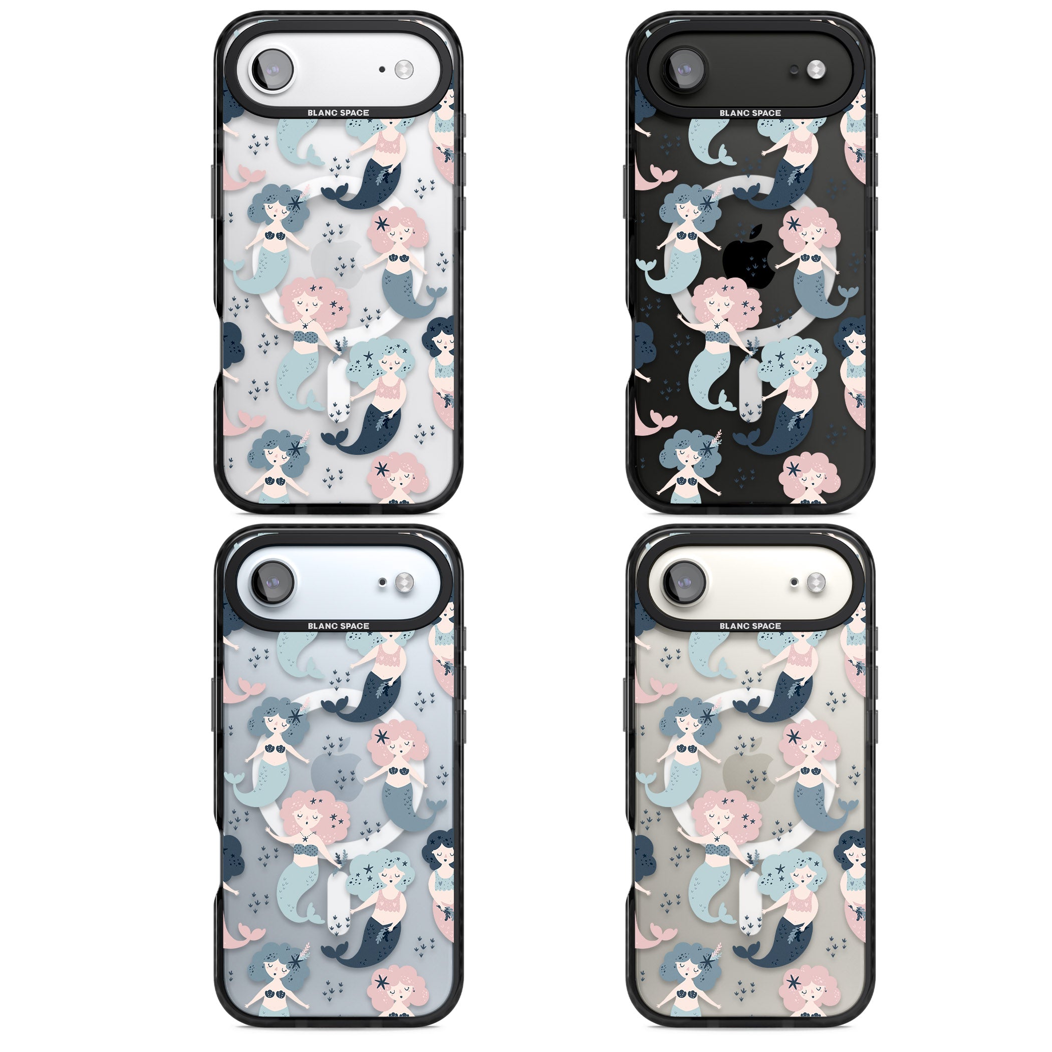 Pastel Mermaids iPhone 17 Air Impact Pro Black Phone Case APT Impact Protection