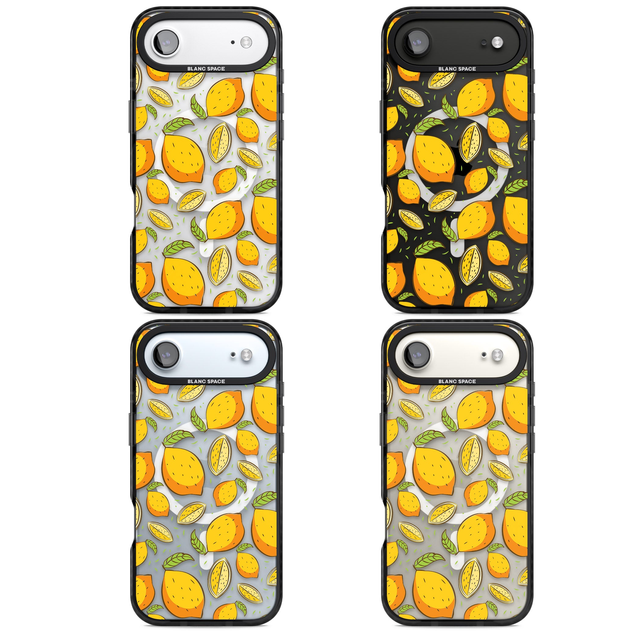 Lemon Pattern iPhone 17 Air Impact Pro Black Phone Case APT Impact Protection