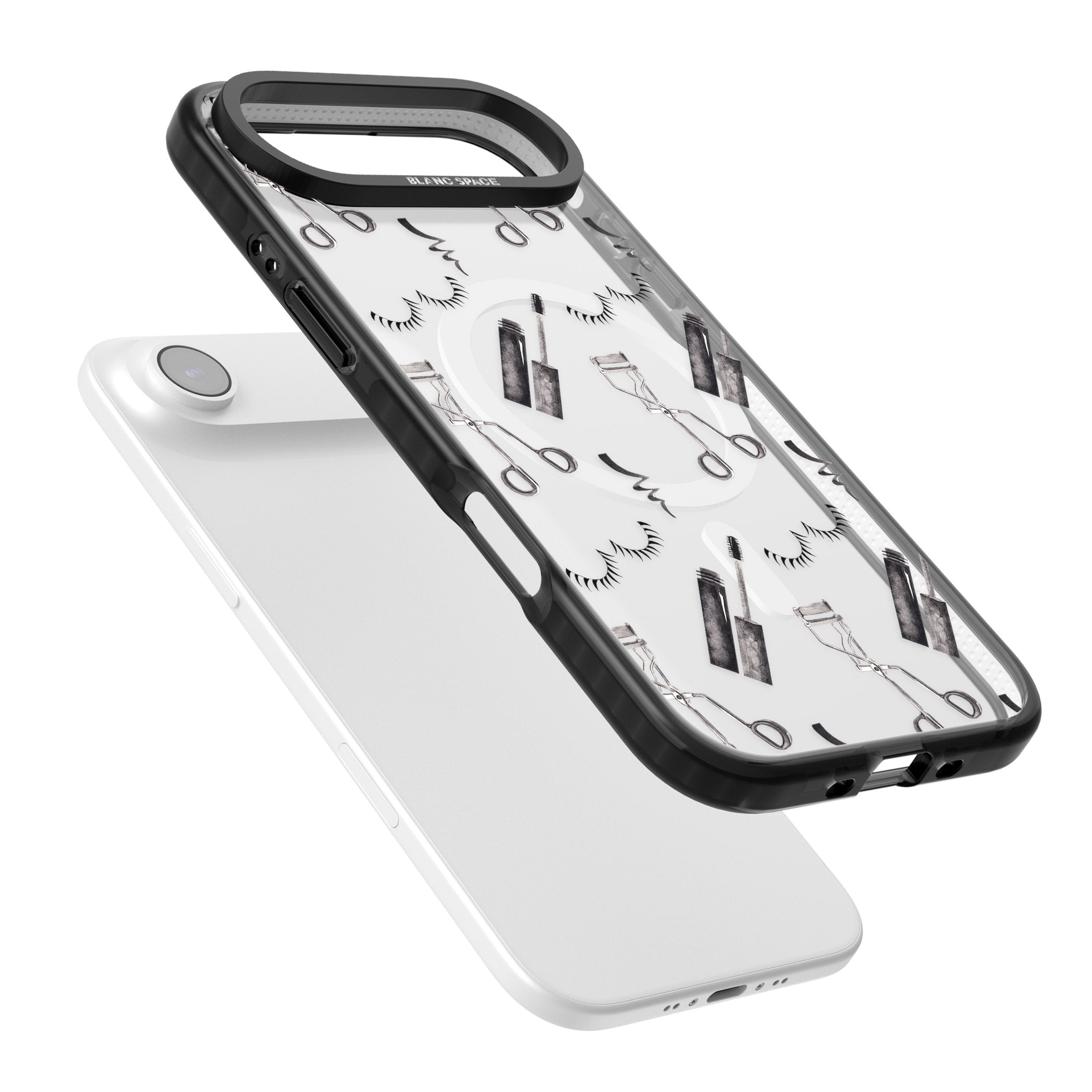 Eyelash Makeup Pattern iPhone 17 Air Impact Pro Black Phone Case Colours