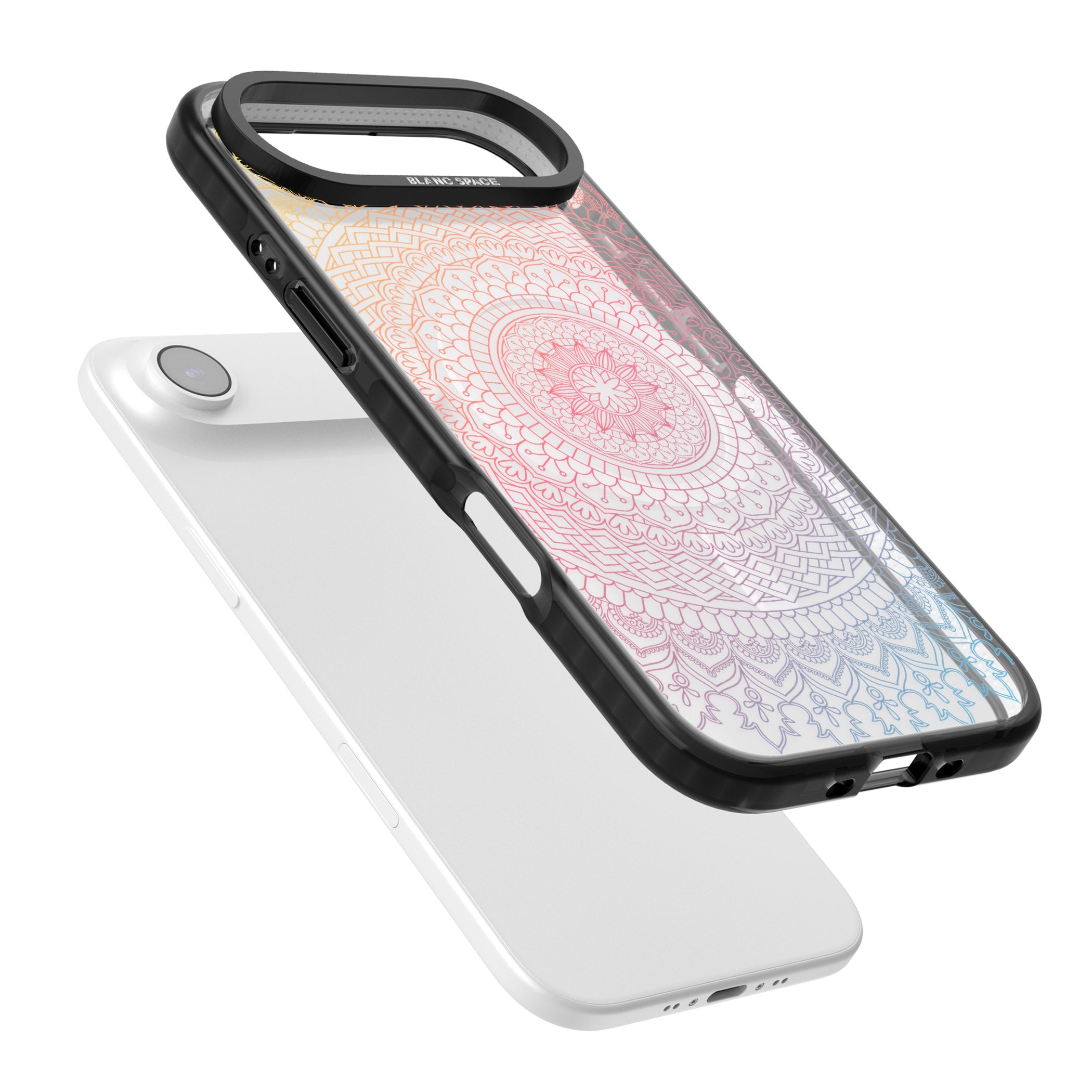 Rainbow Mandala iPhone 17 Air Impact Pro Black Phone Case Colours