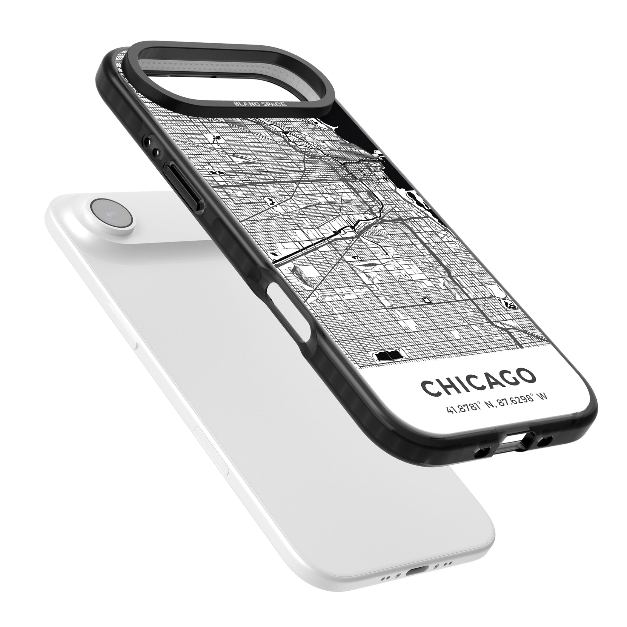 Chicago Map iPhone 17 Air Impact Pro Black Phone Case Colours