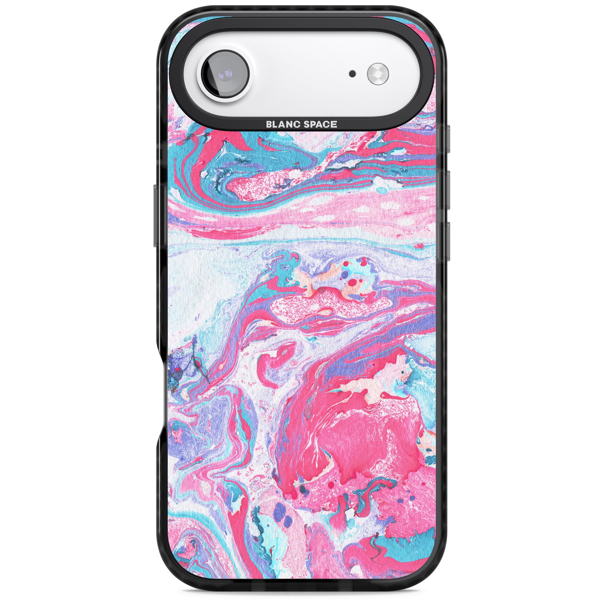Pink, Blue & Purple Marbled Paper Pattern iPhone 17 Air Impact Pro Black Phone Case
