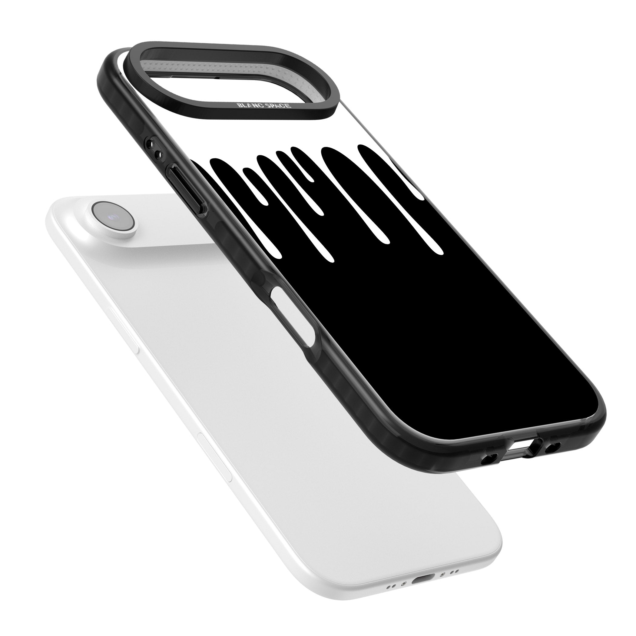 Melted Effect: White & Black iPhone 17 Air Impact Pro Black Phone Case Colours