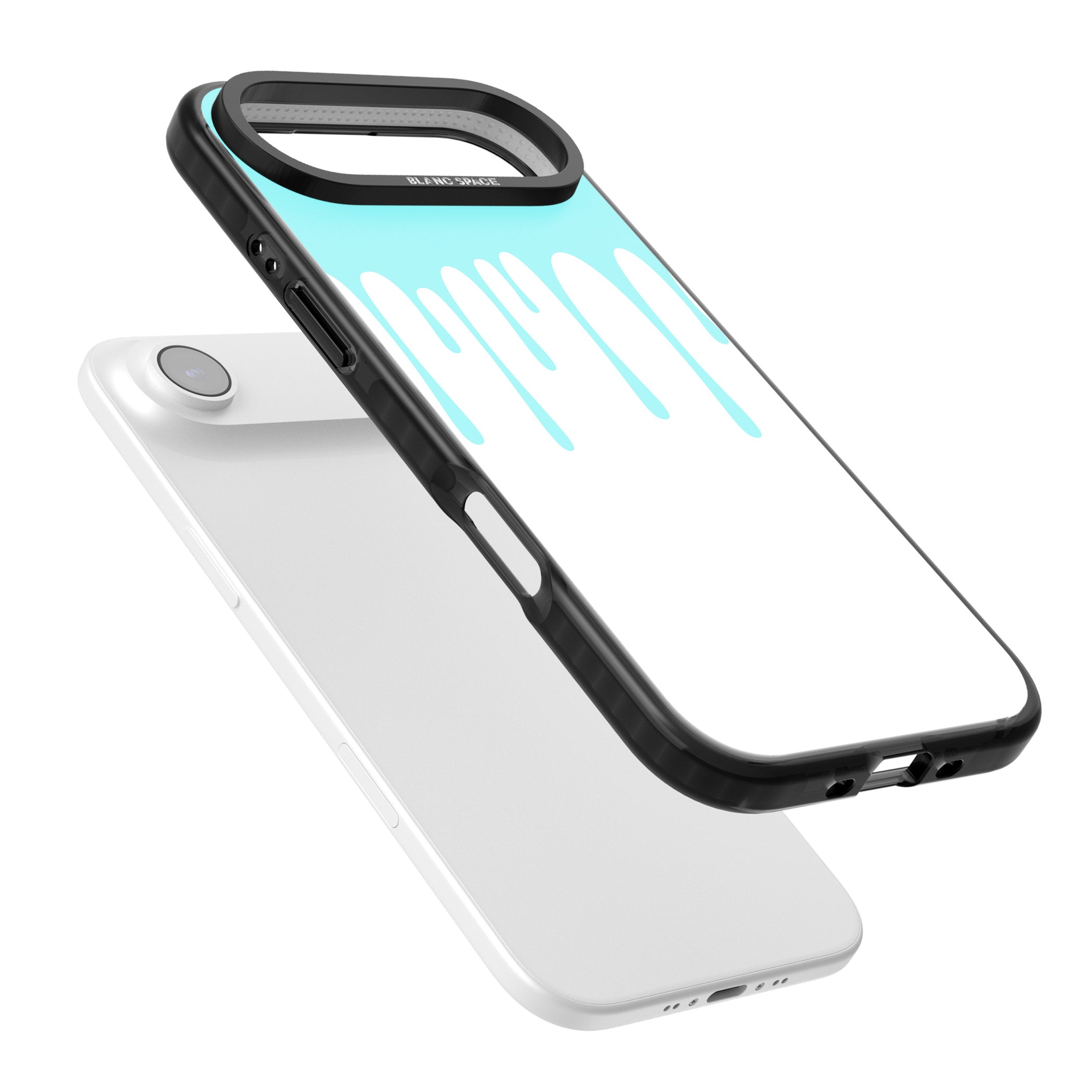 Melted Teal Drip iPhone 17 Air Impact Pro Black Phone Case Colours