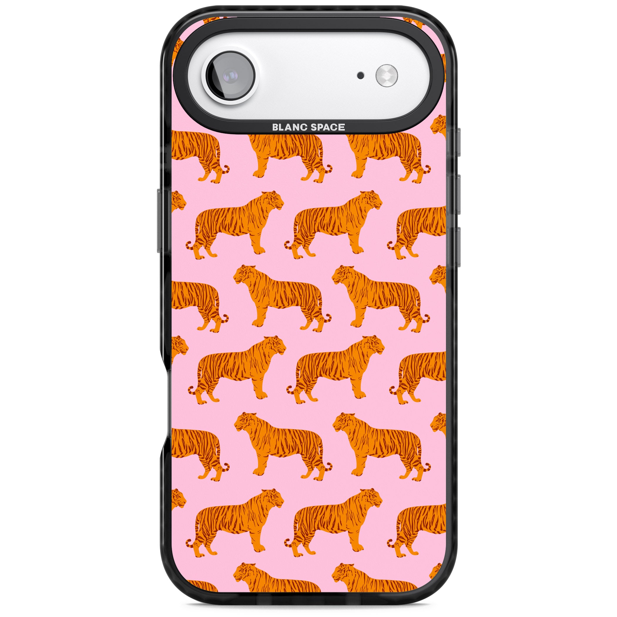 Tiger Pink Pattern iPhone 17 Air Impact Pro Black Phone Case