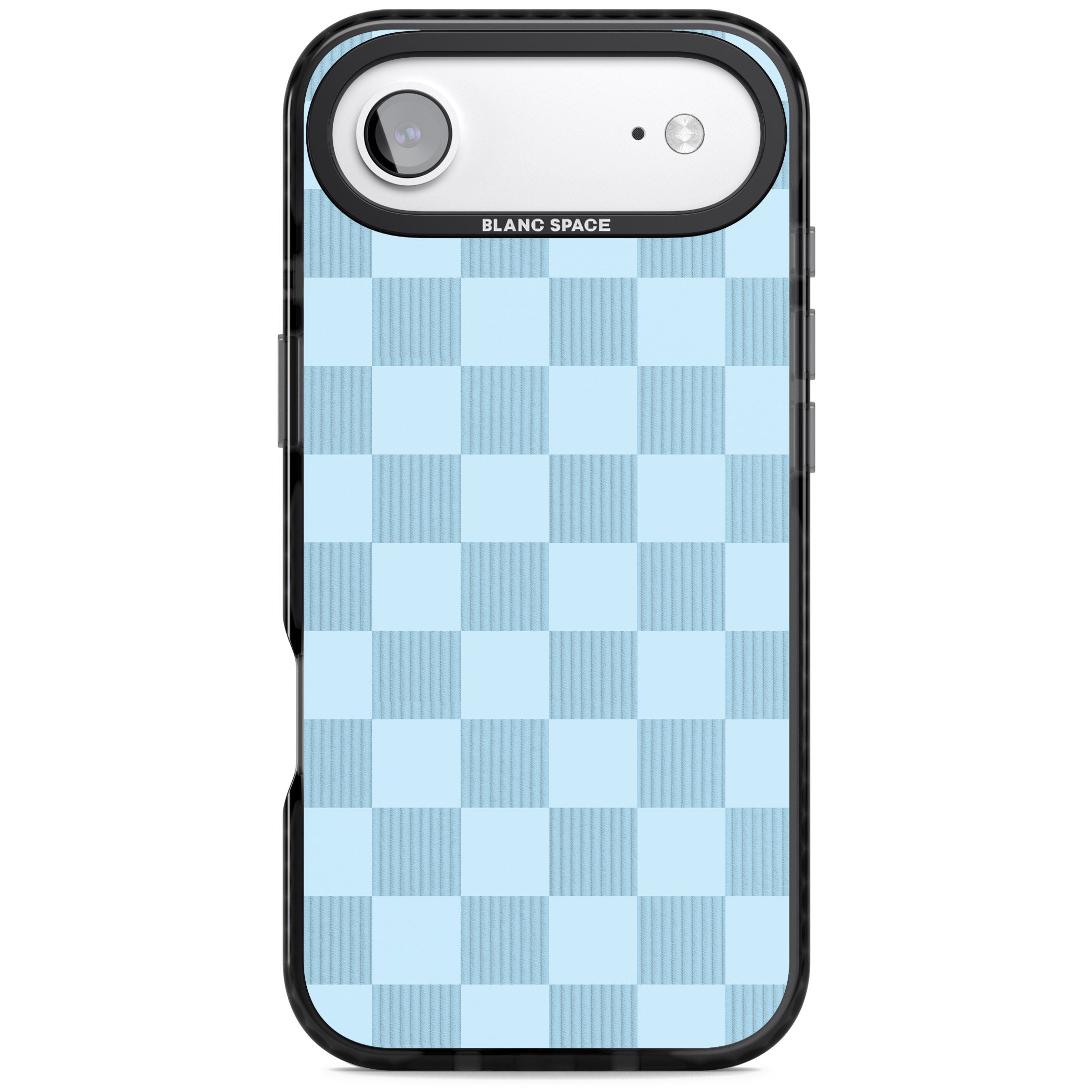 Skyblue Checkered iPhone 17 Air Impact Pro Black Phone Case