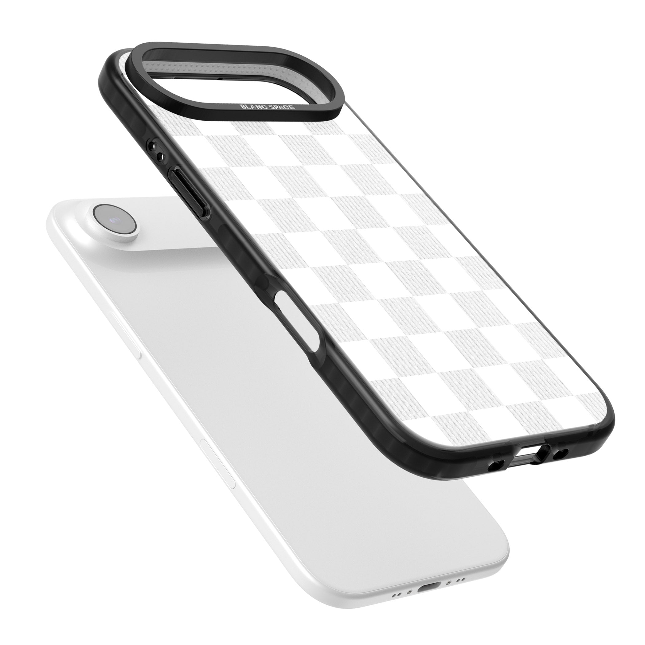 White Checkered iPhone 17 Air Impact Pro Black Phone Case Colours