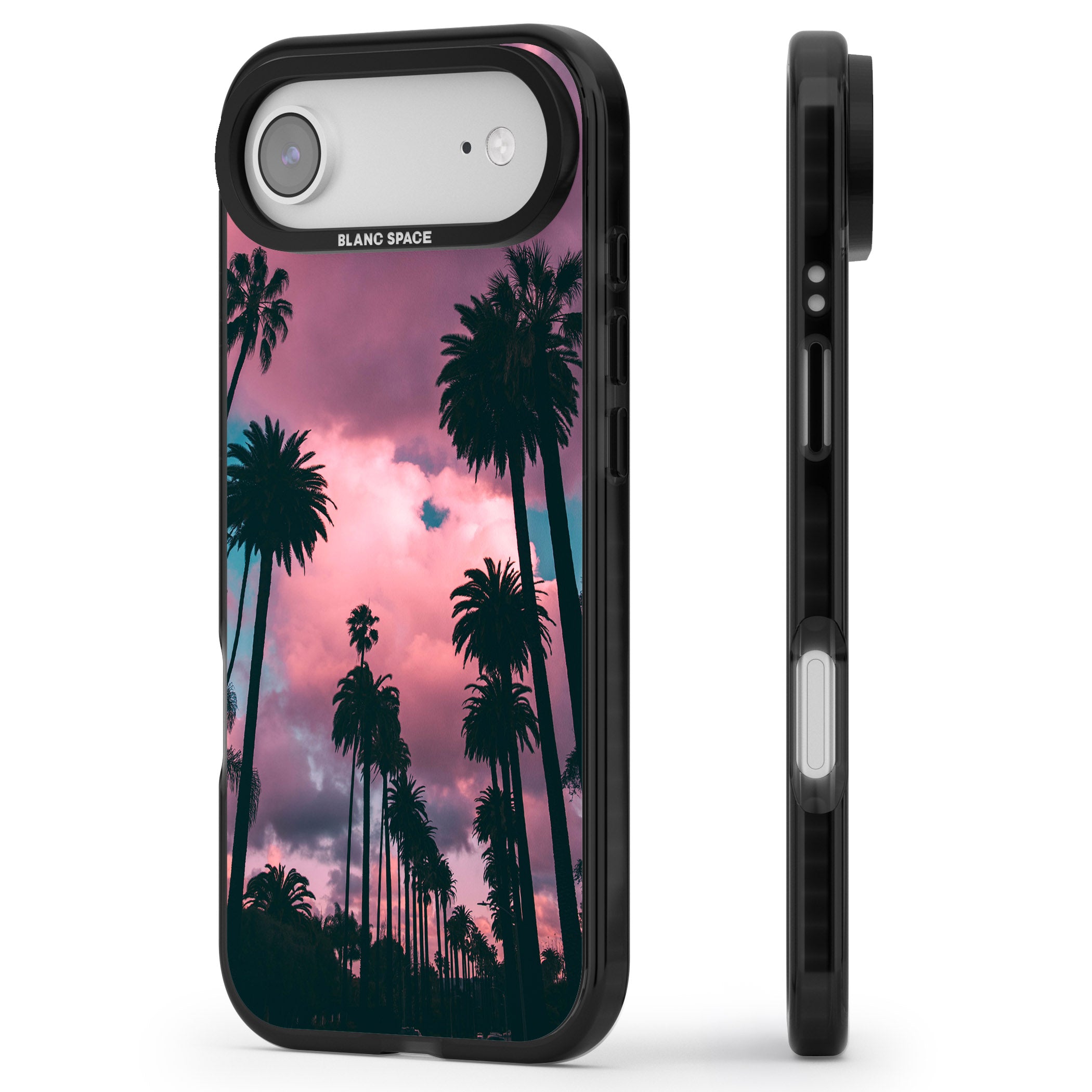 Sunset Palms iPhone 17 Air Impact Pro Black Phone Case Side Profile