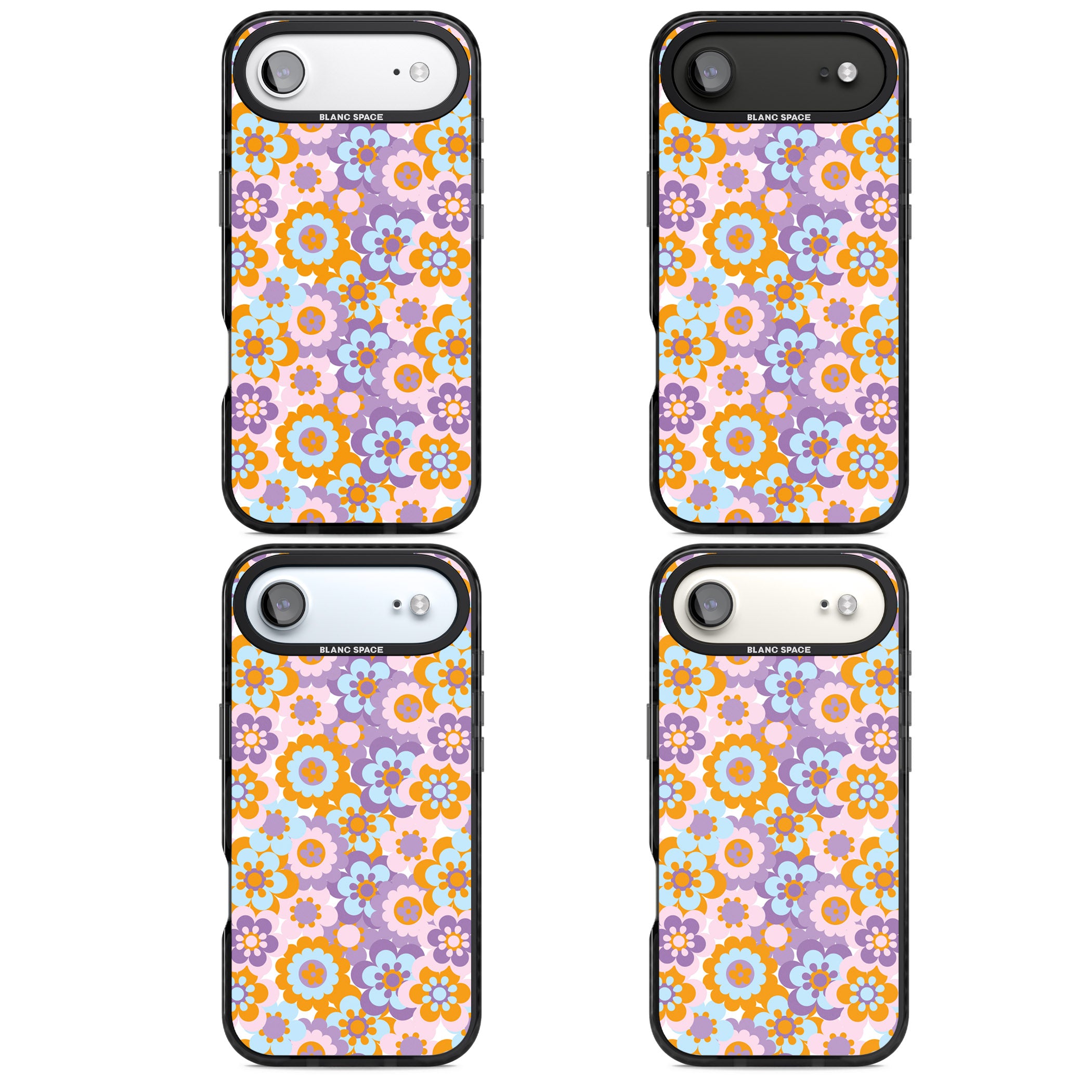 Flower Power Pattern iPhone 17 Air Impact Pro Black Phone Case APT Impact Protection