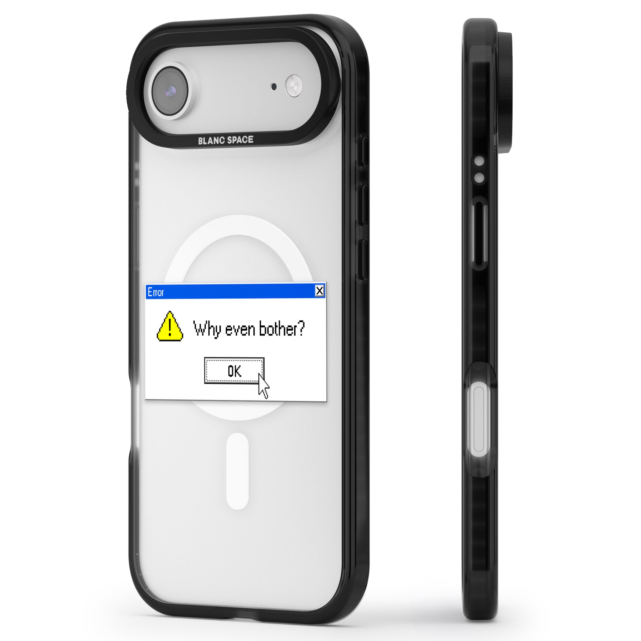Why Even Bother Exe iPhone 17 Air Impact Pro Black Phone Case Side Profile