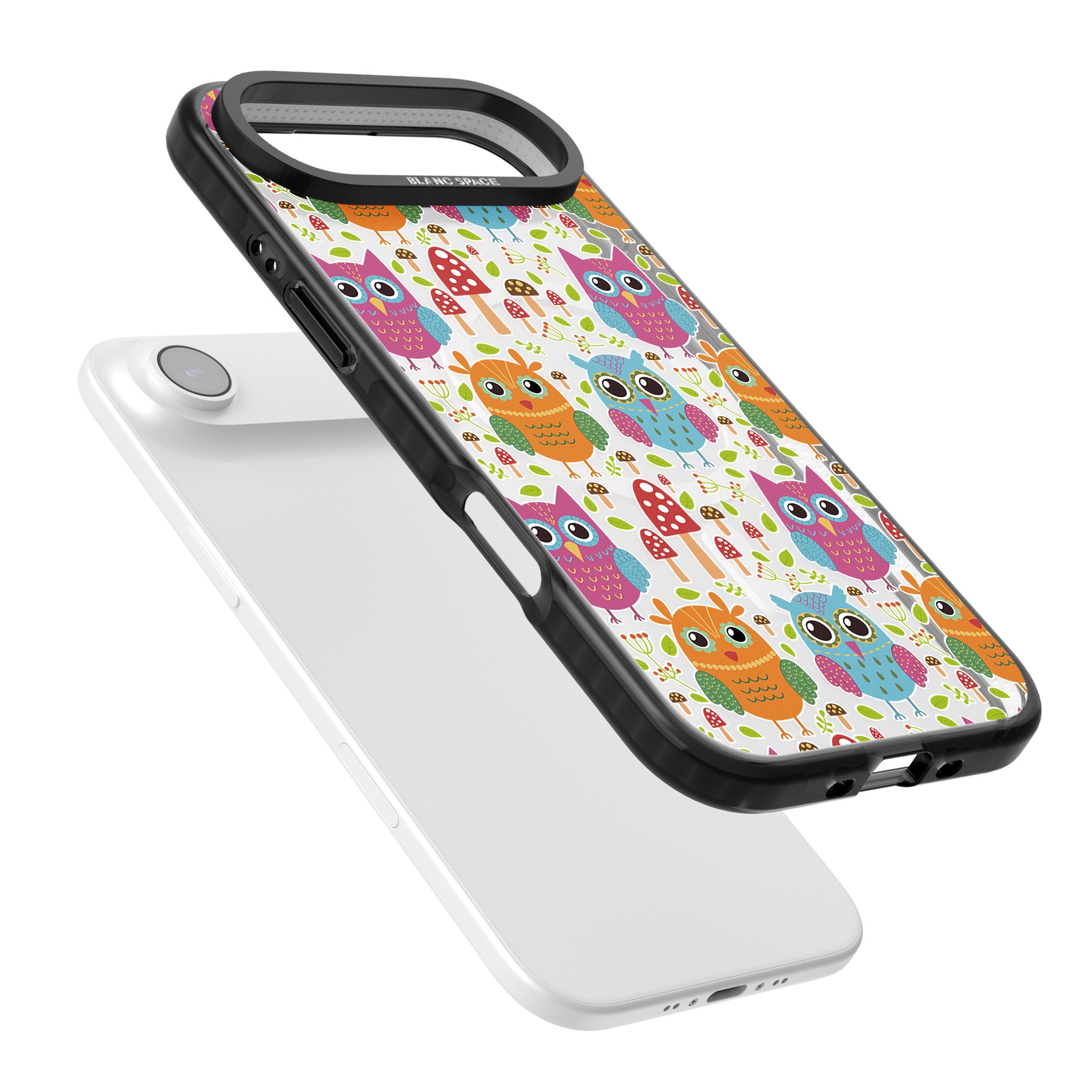 Forrest Owl Clear Pattern iPhone 17 Air Impact Pro Black Phone Case Colours