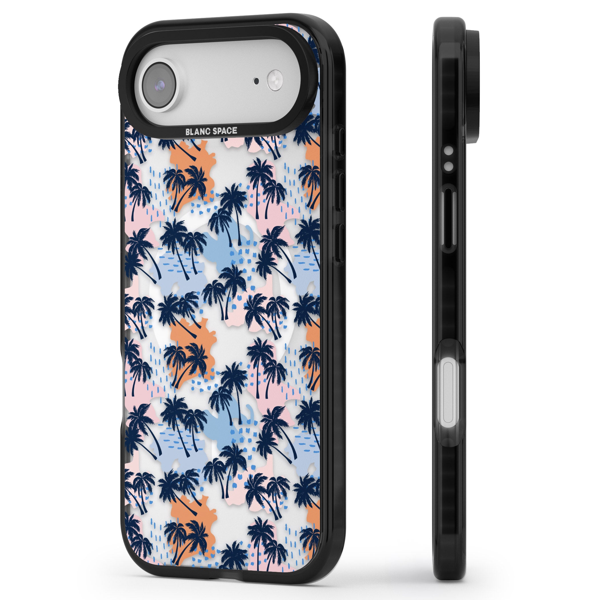 Tropical Vibes Palm Clear iPhone 17 Air Impact Pro Black Phone Case Side Profile