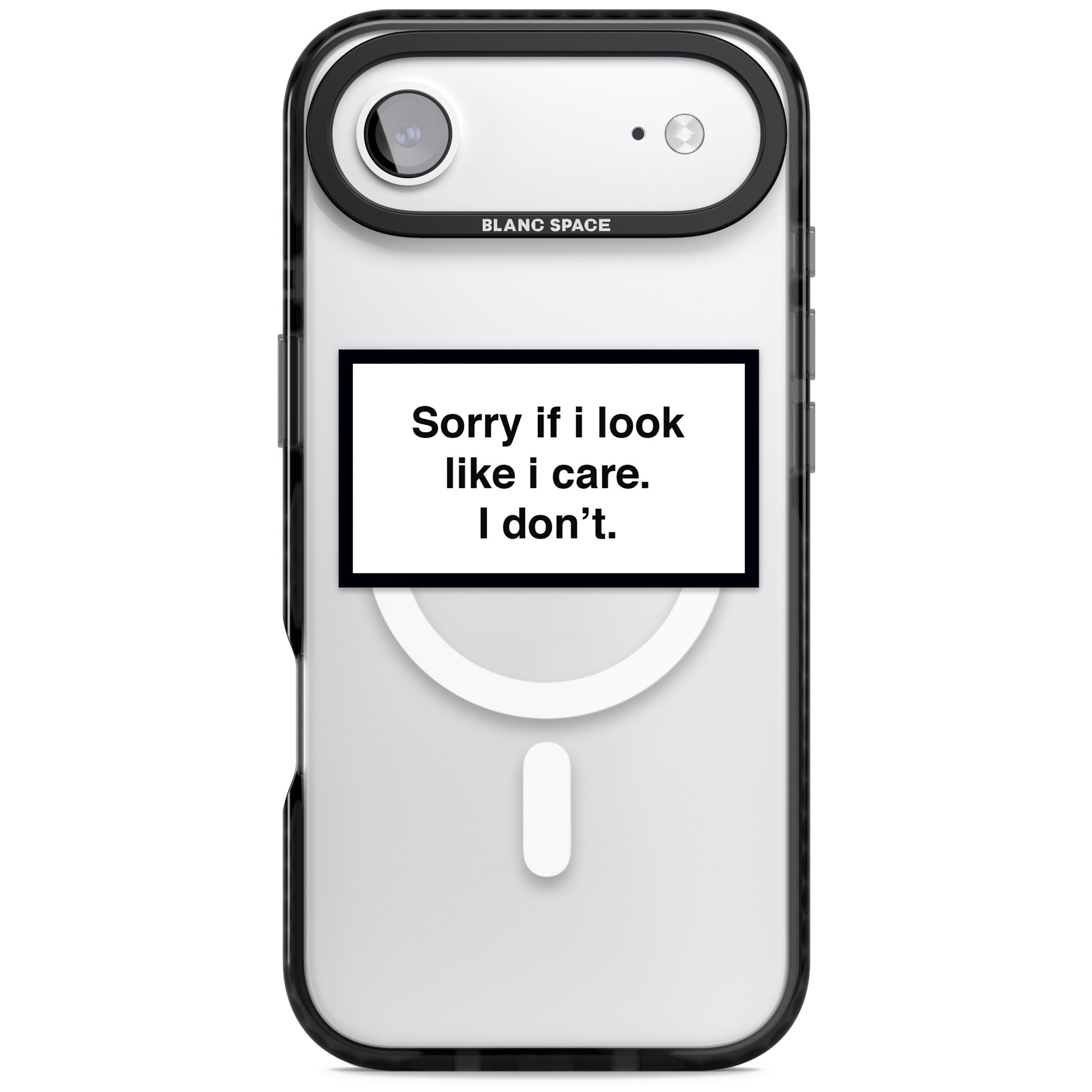 Sorry If I Look Like I Care iPhone 17 Air Impact Pro Black Phone Case