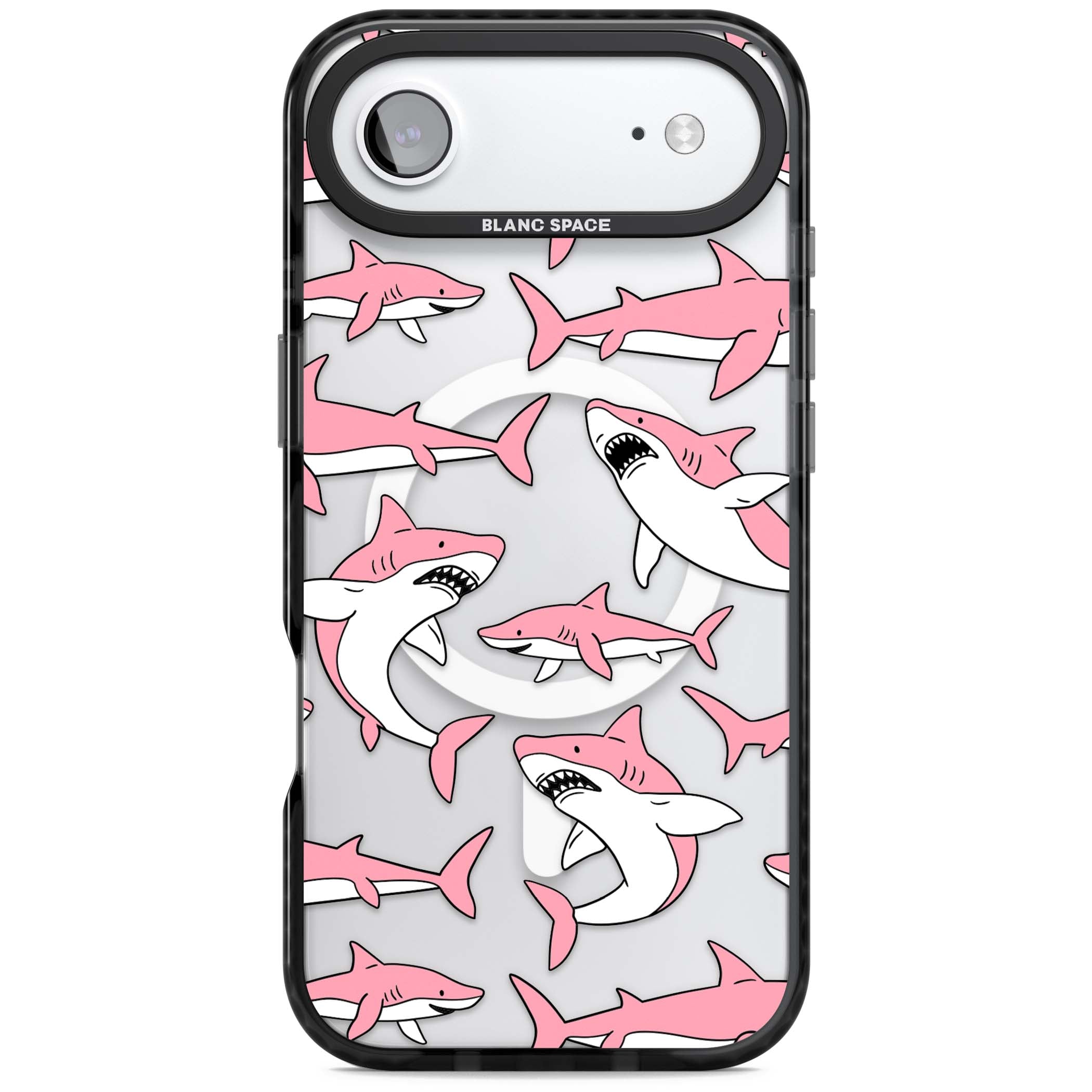 Bubblegum Sharks for her iPhone case | Black Impact Magsafe case for iPhone Air