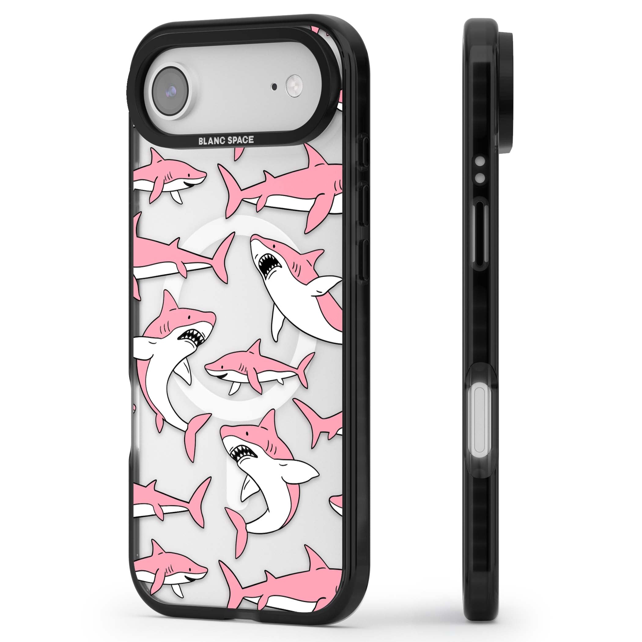 Bubblegum Sharks for her iPhone case | Black Impact Magsafe case for iPhone Air