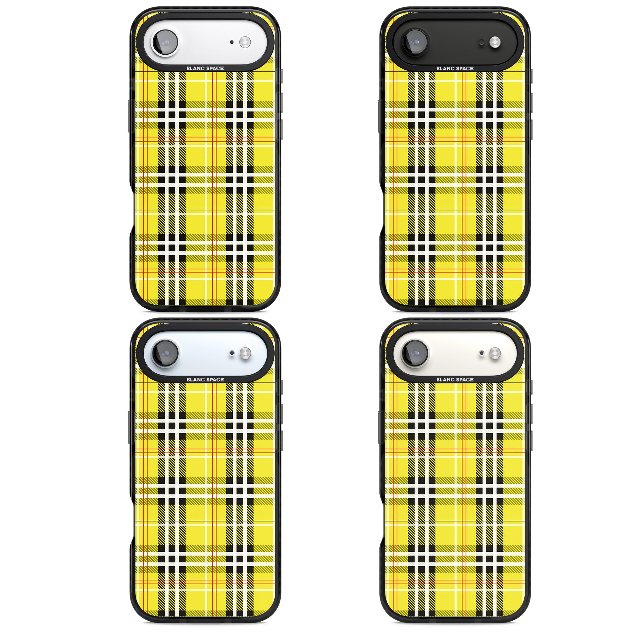 Yellow Plaid iPhone 17 Air Impact Pro Black Phone Case APT Impact Protection