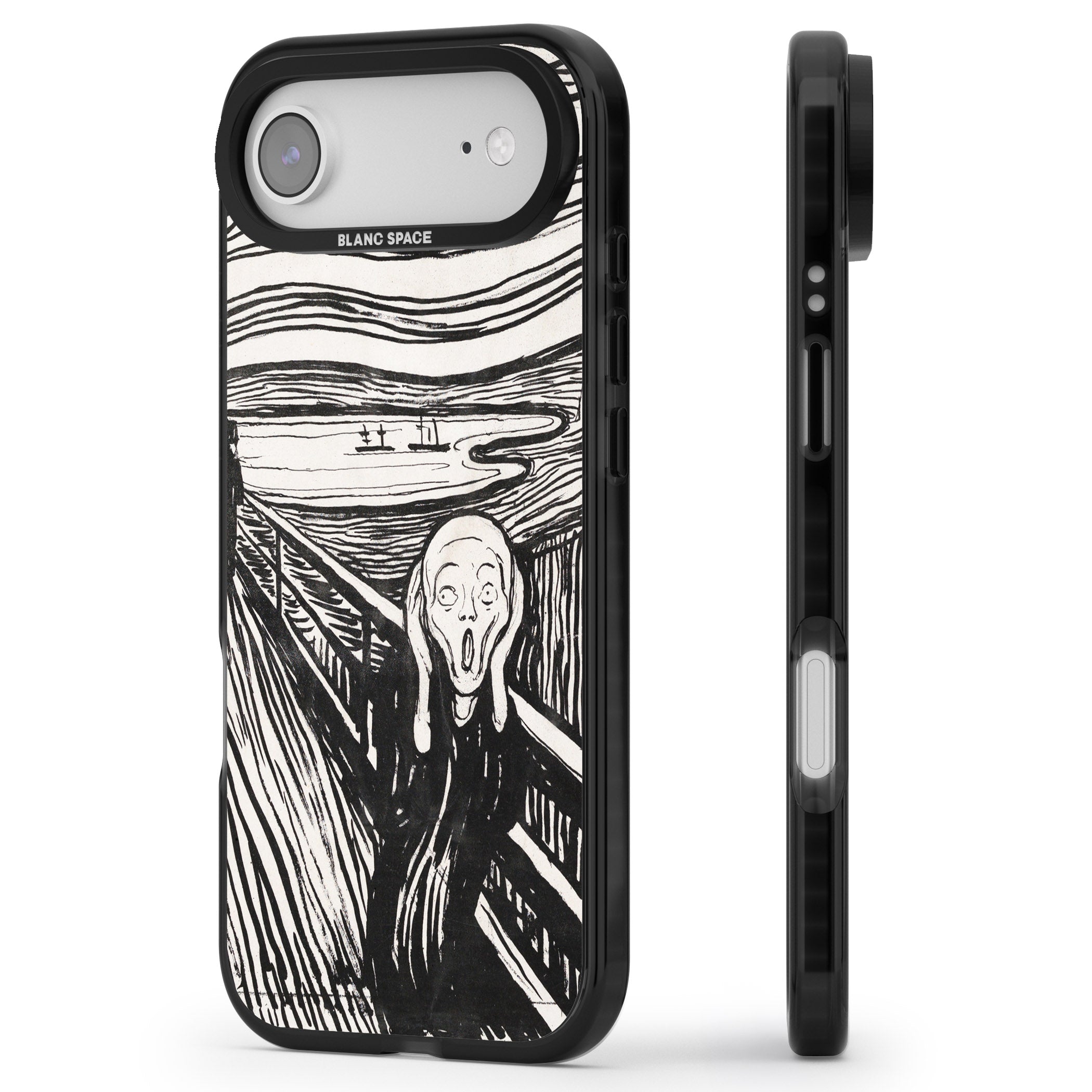 The Scream iPhone 17 Air Impact Pro Black Phone Case Side Profile