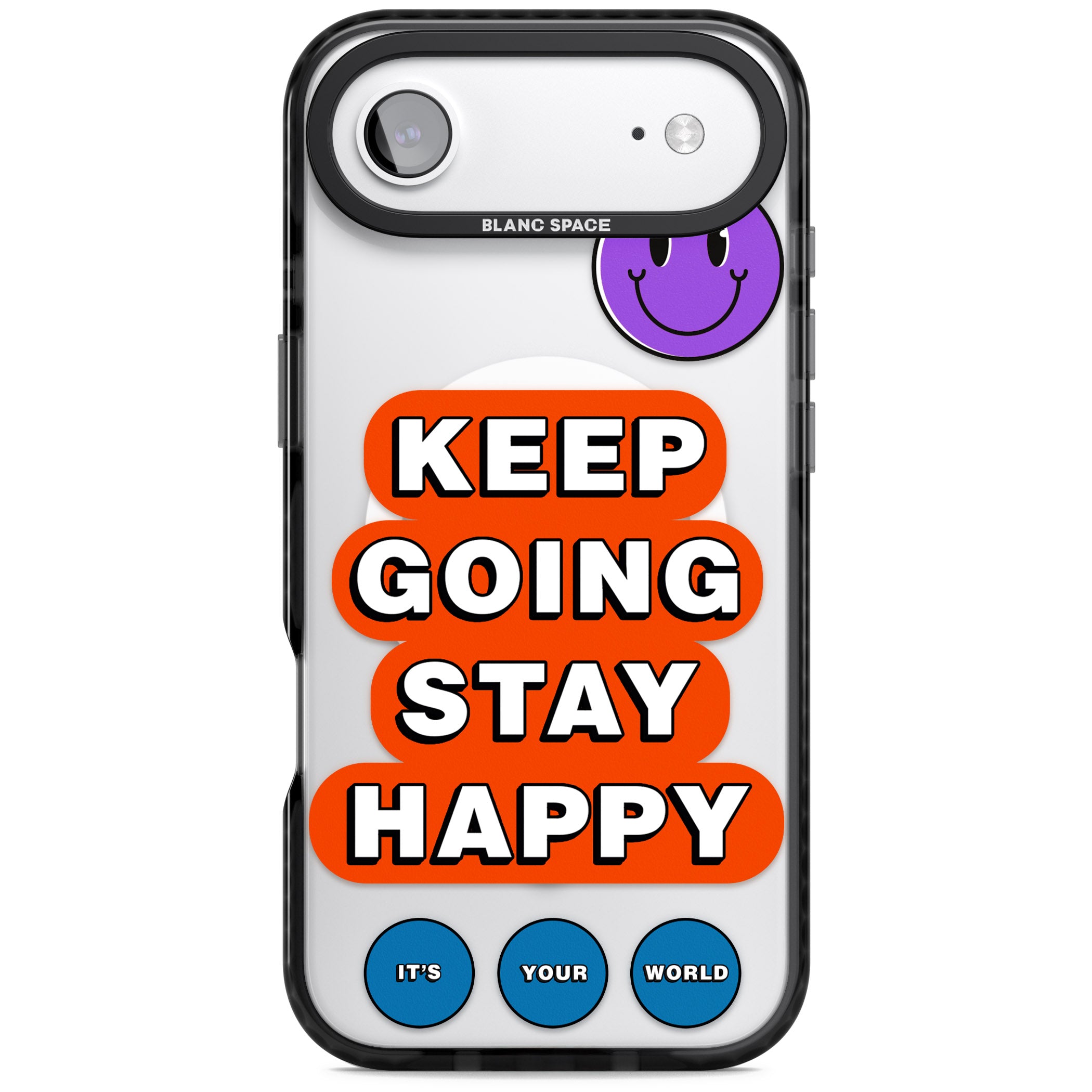 Keep Going Stay Happy iPhone 17 Air Impact Pro Black Phone Case
