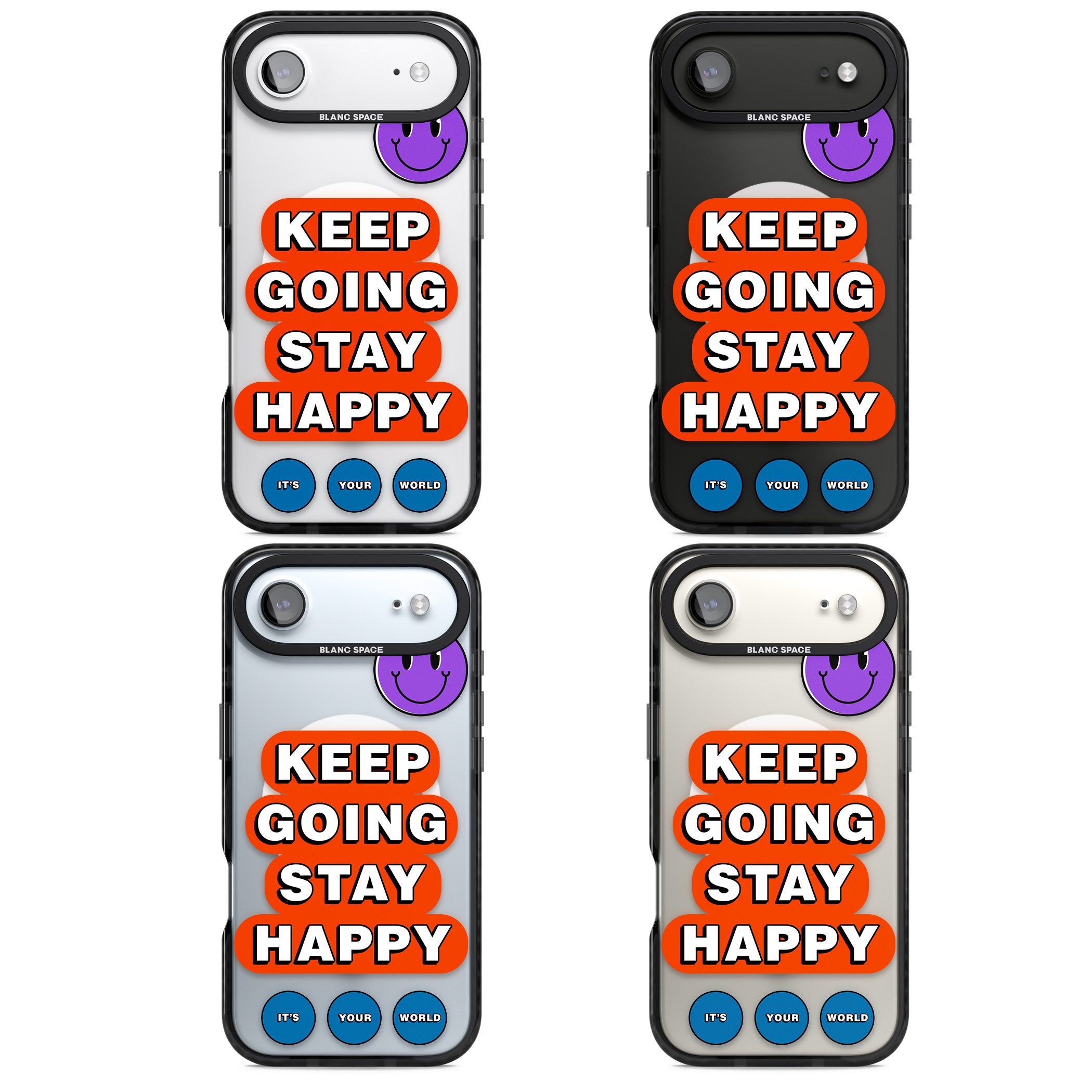 Keep Going Stay Happy iPhone 17 Air Impact Pro Black Phone Case APT Impact Protection