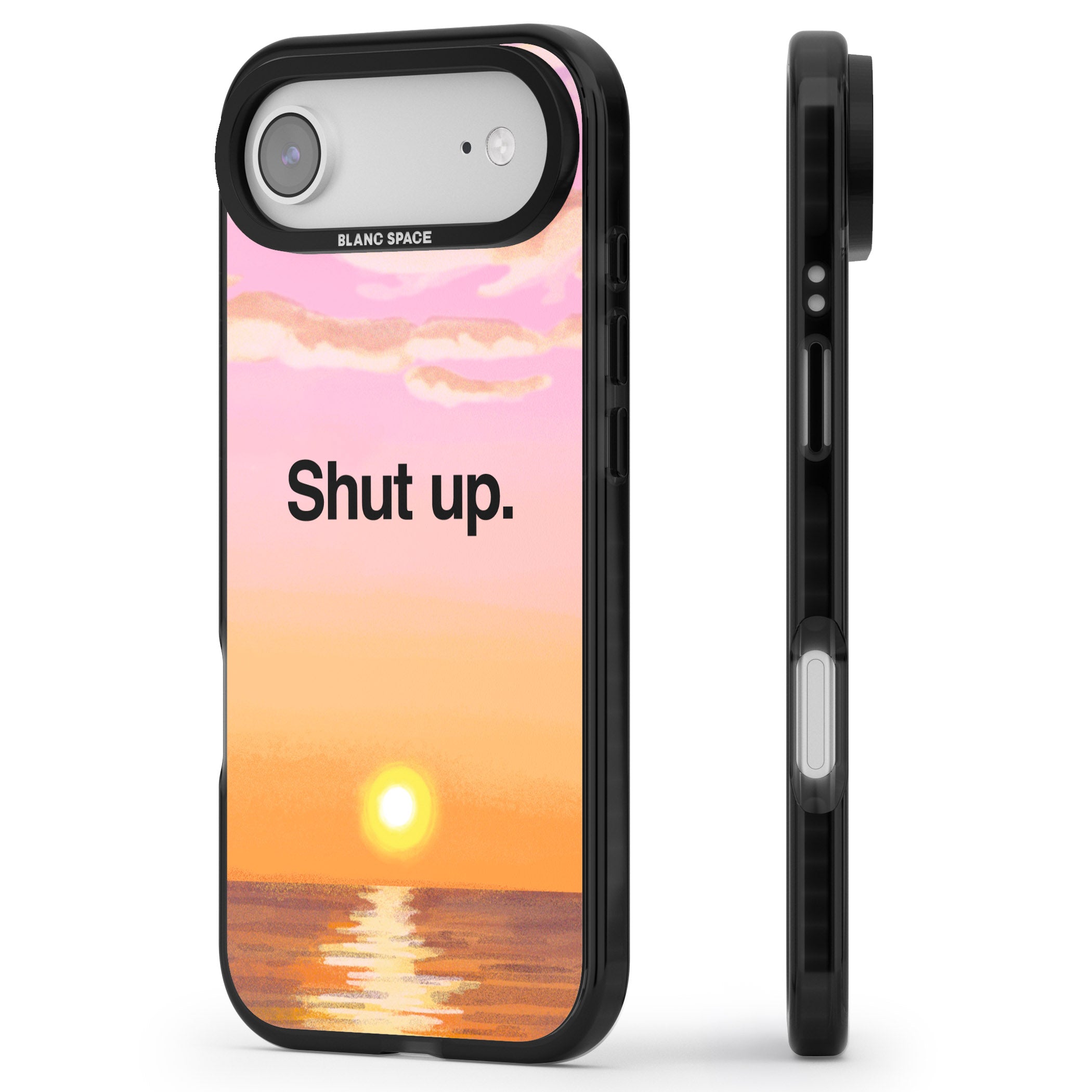Shut Up iPhone 17 Air Impact Pro Black Phone Case Side Profile
