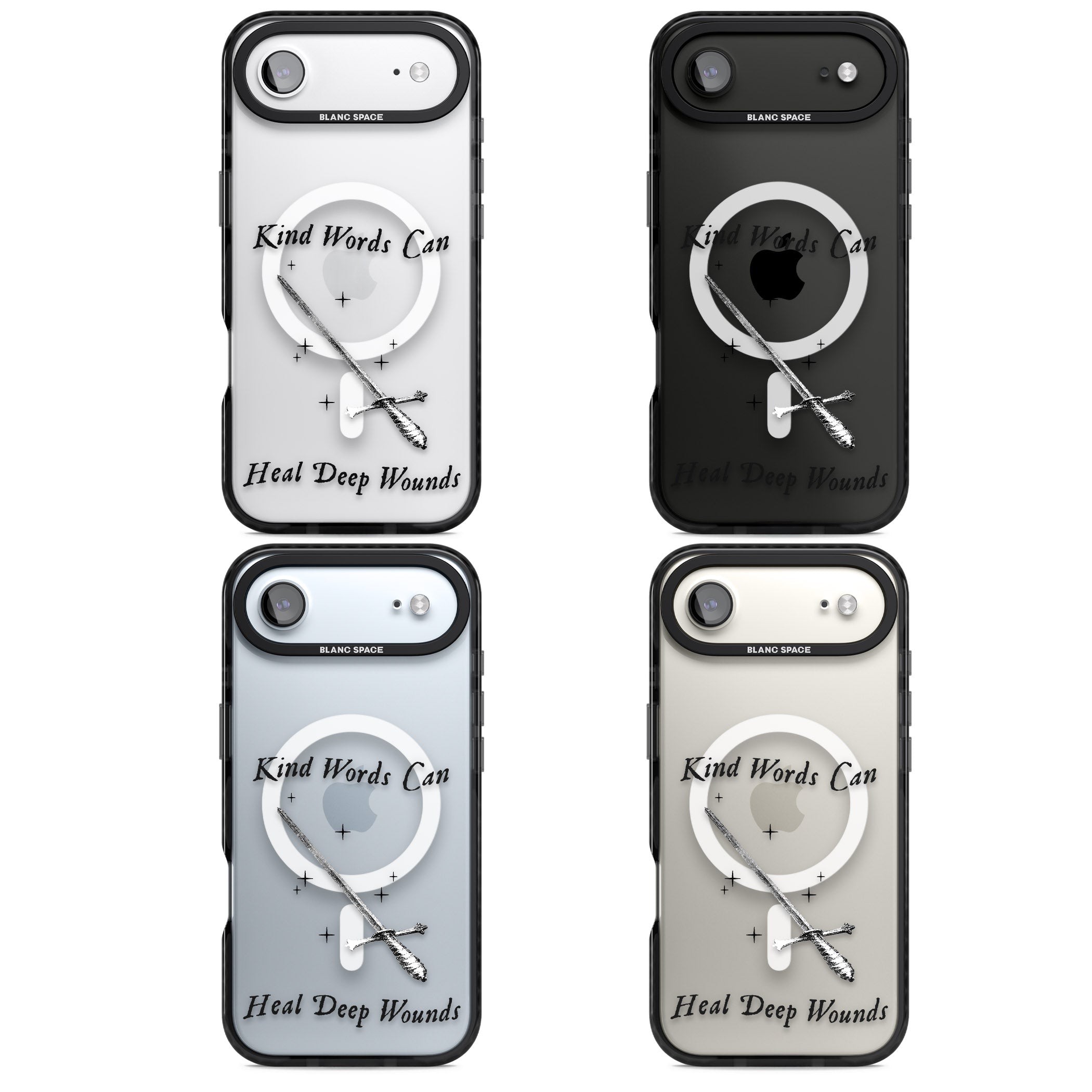 Kind Words Can Heal Deep Wounds iPhone 17 Air Impact Pro Black Phone Case APT Impact Protection